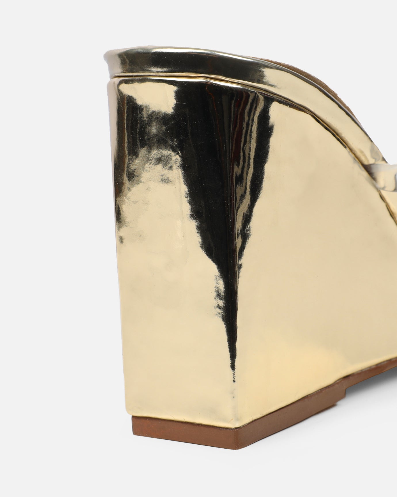 Radial Gold Mirror Clear Wedge Heeled Sandals | SIMMI London