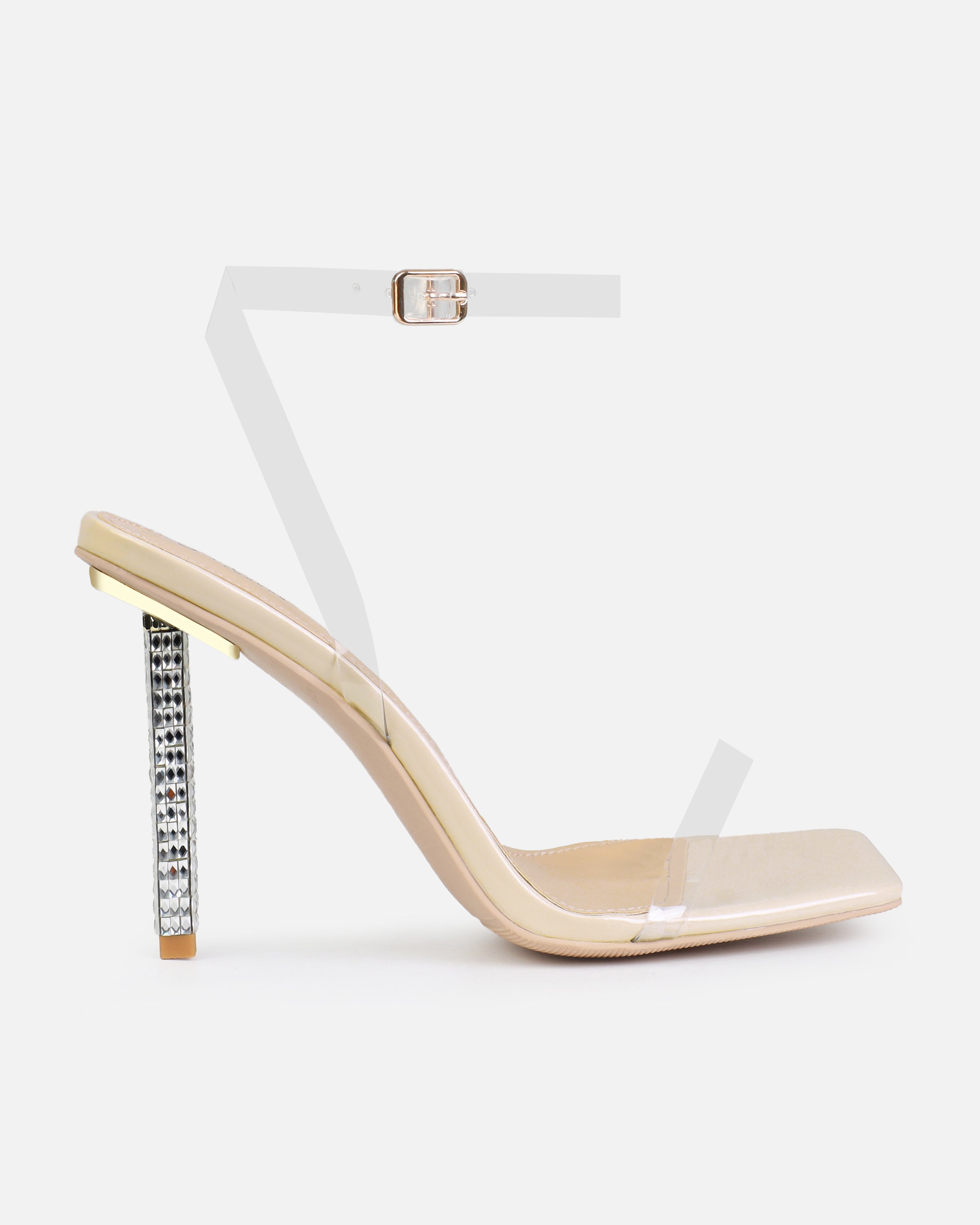 Suvi Stone Clear Gem Stiletto Heels | SIMMI London