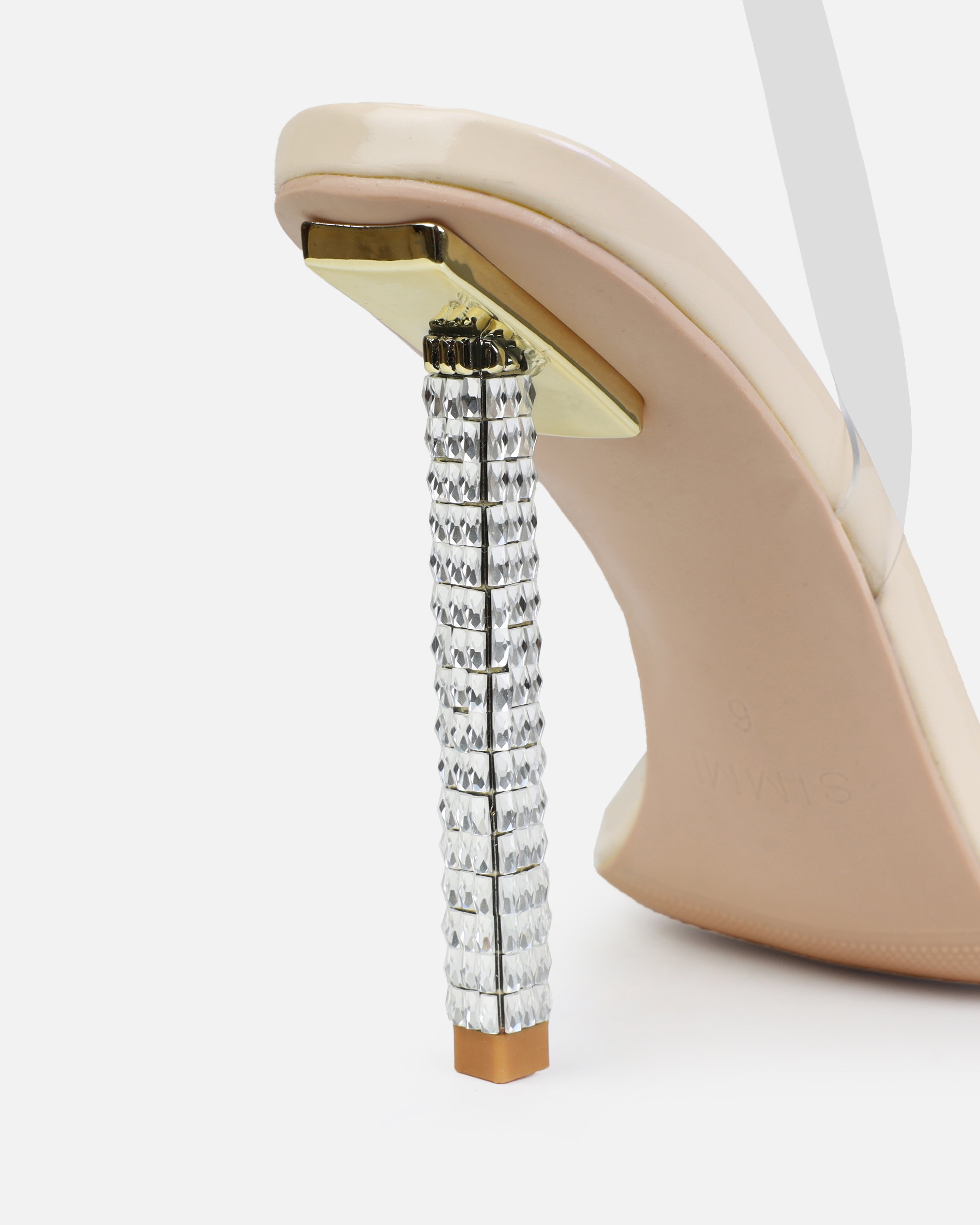 Suvi Stone Clear Gem Stiletto Heels | SIMMI London