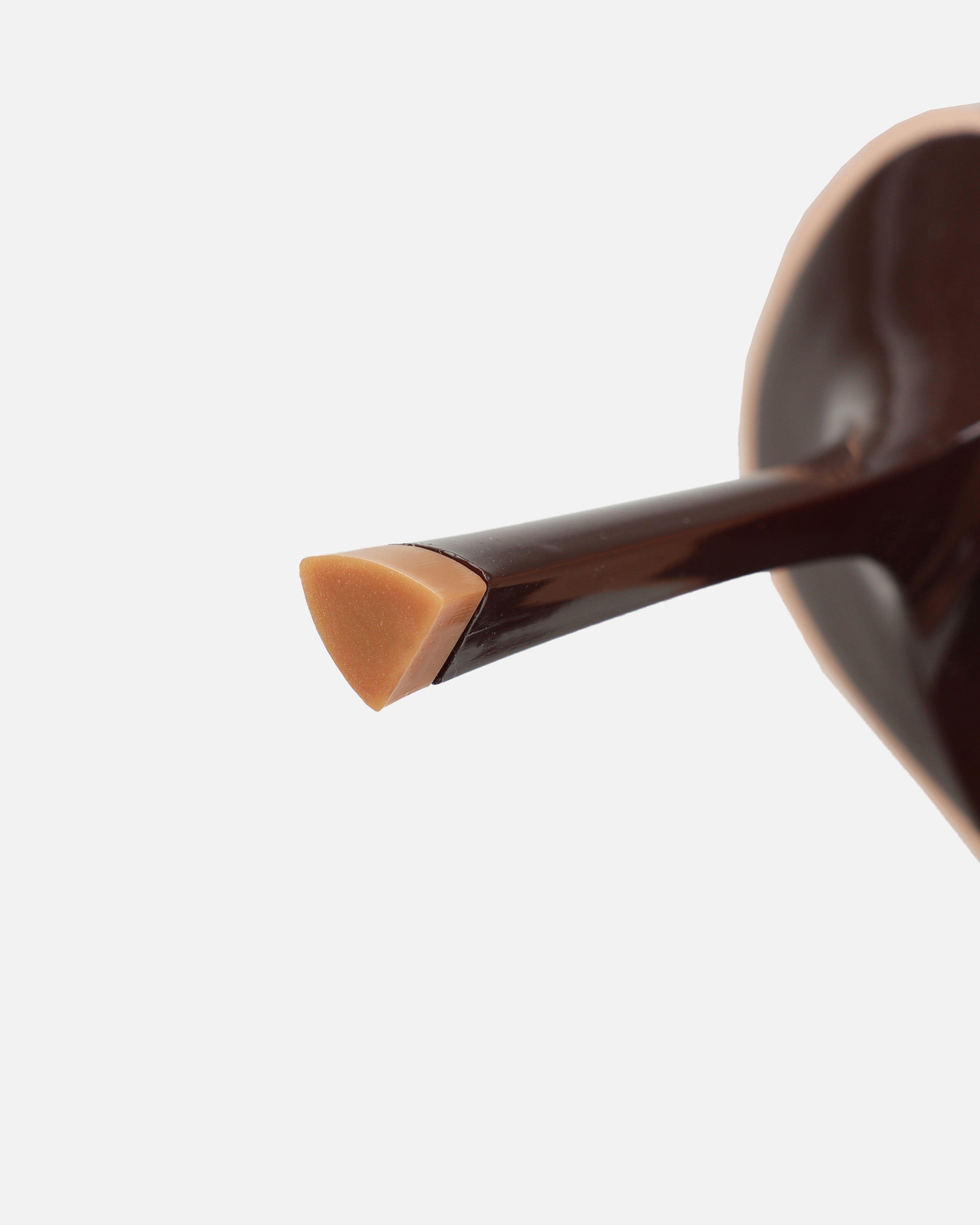 Tasha Ghouri Ratana Chocolate Raffia Toe Thong Heels | SIMMI London