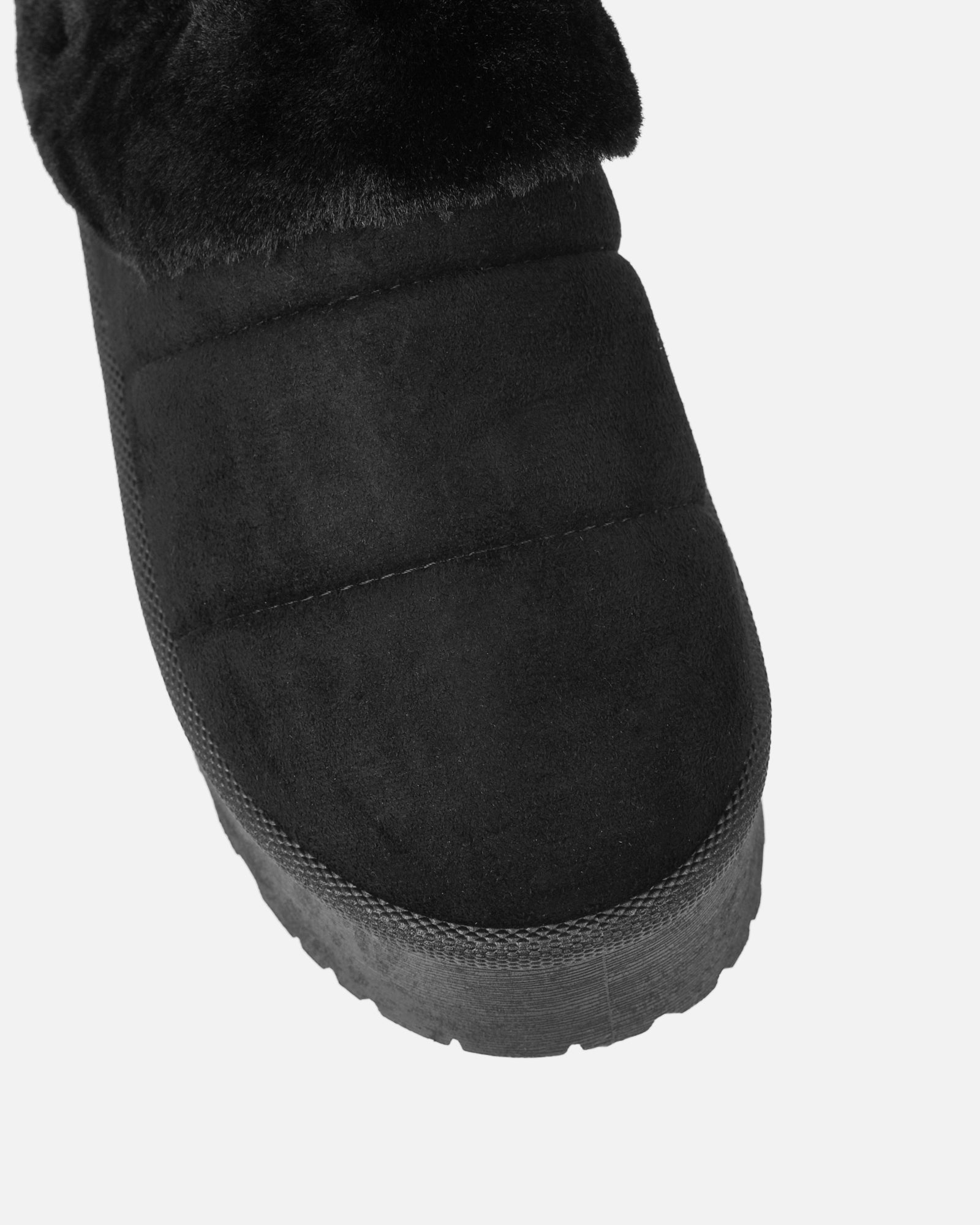 Reggie Black Cosy Flatform Slides | SIMMI London