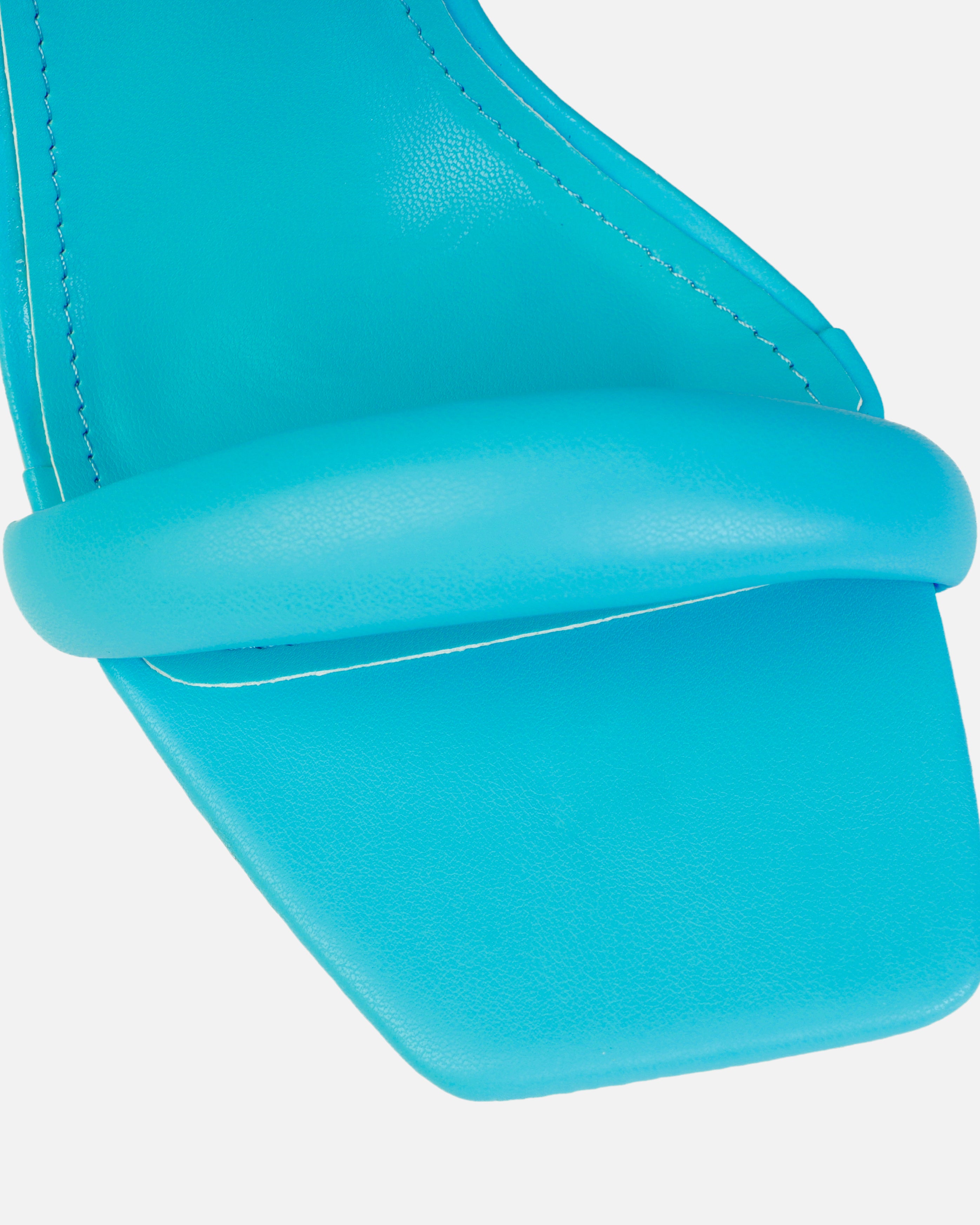 Tasha Ghouri Riva Blue Padded Block Heels | SIMMI London