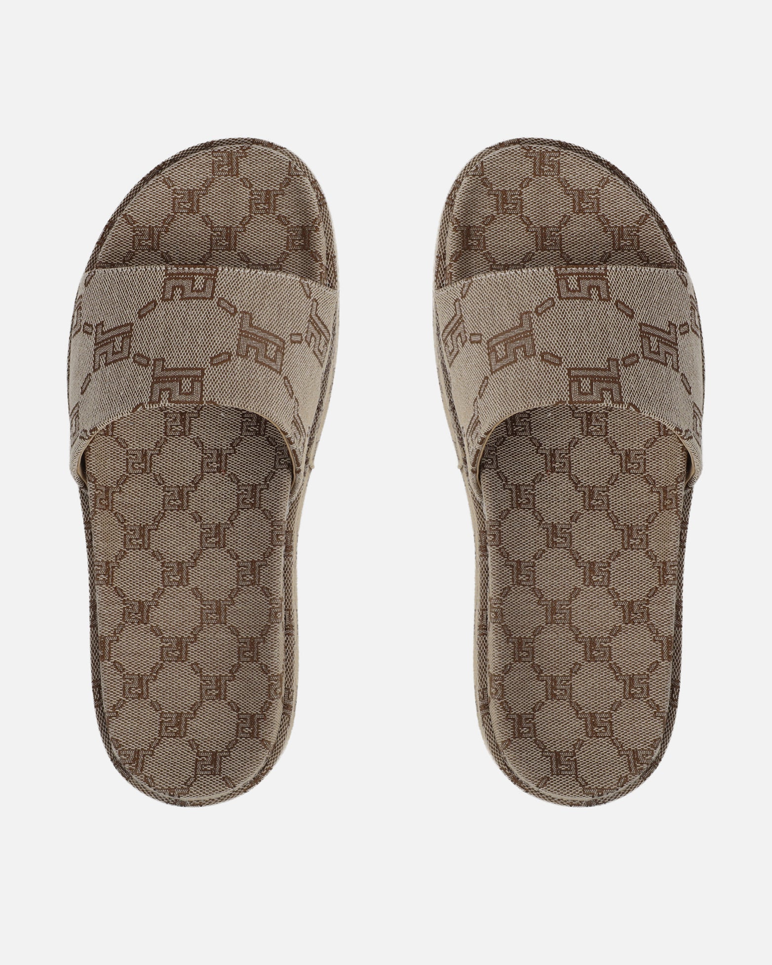 Rocco Brown Monogram Sliders | SIMMI London