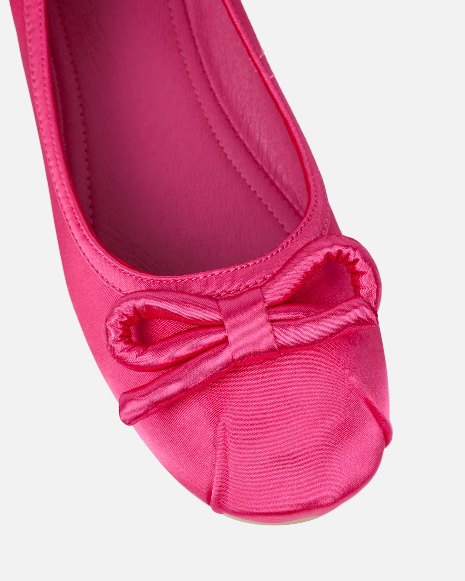 Romanne Fuchsia Pink Satin Ballet Flats | SIMMI London