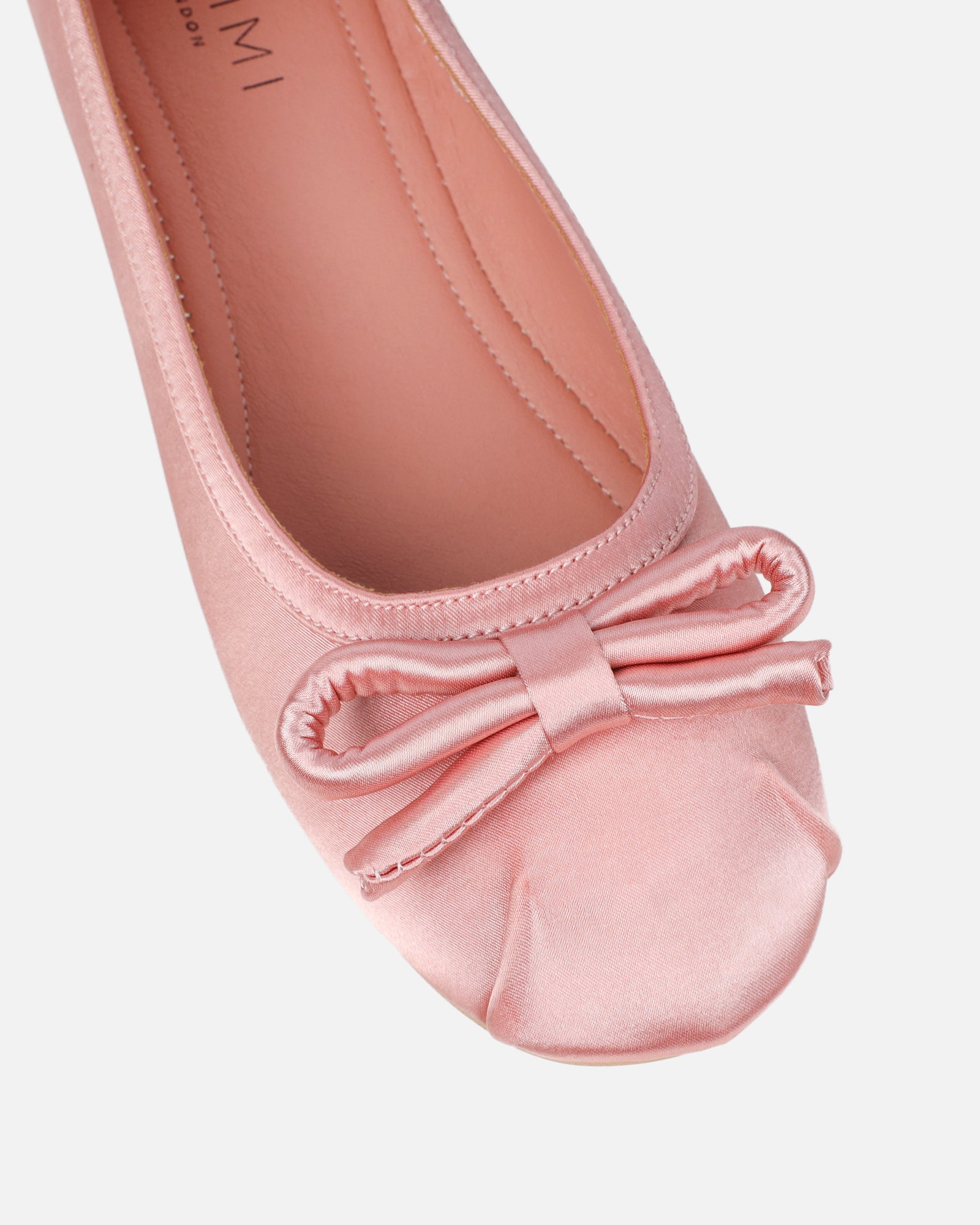 Romanne Nude Satin Ballet Flats | SIMMI London