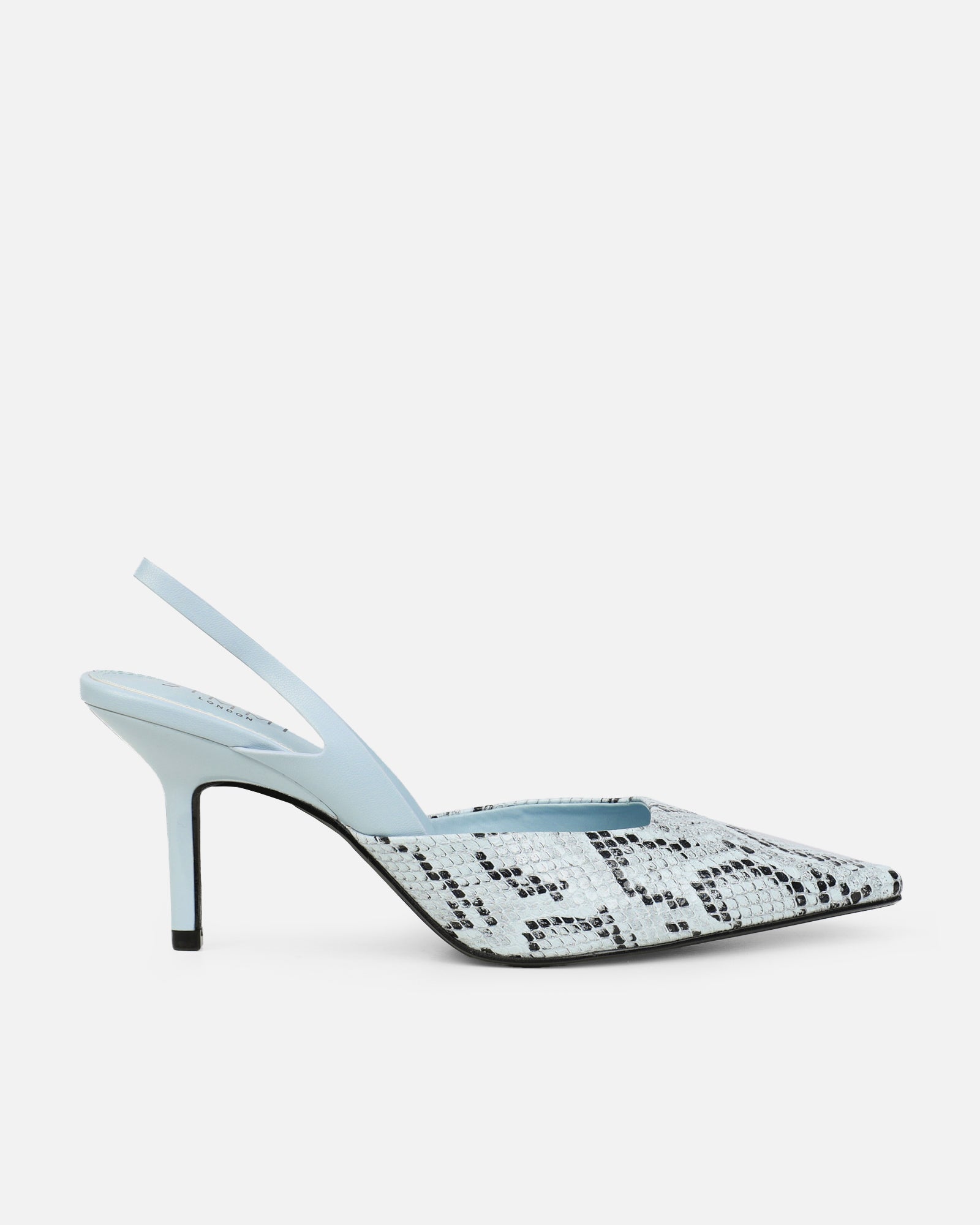 Romilly Blue Snake Effect Sling Back Court Shoes | SIMMI London