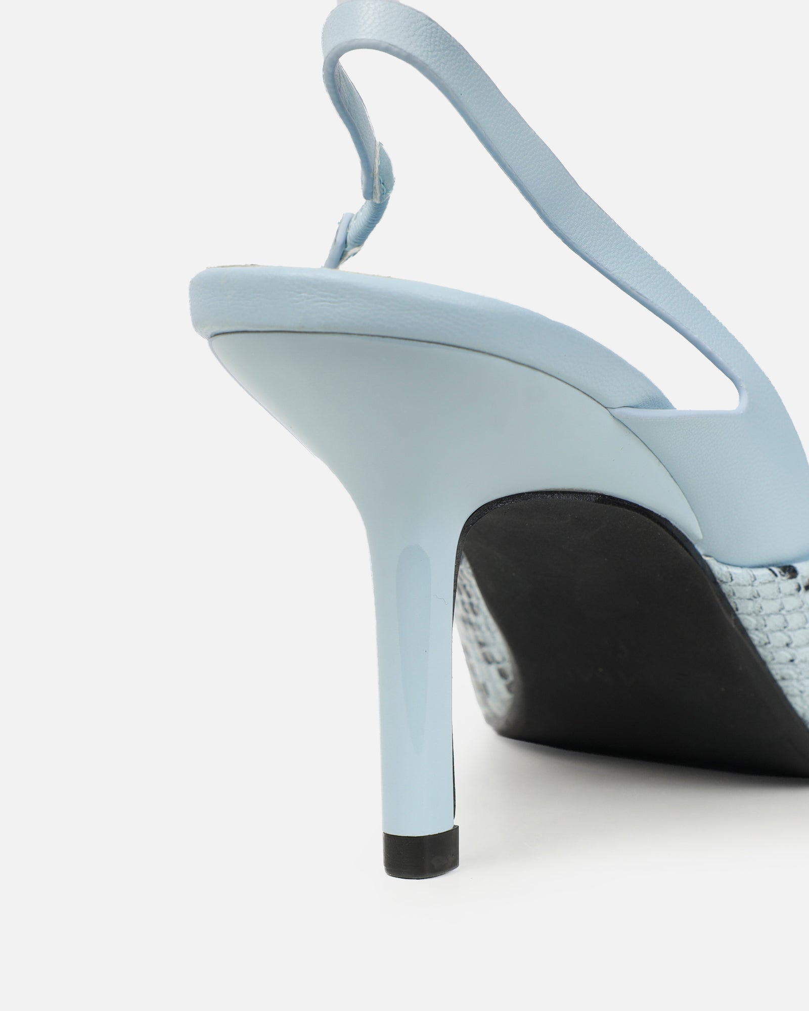 Romilly Blue Snake Effect Sling Back Court Shoes | SIMMI London