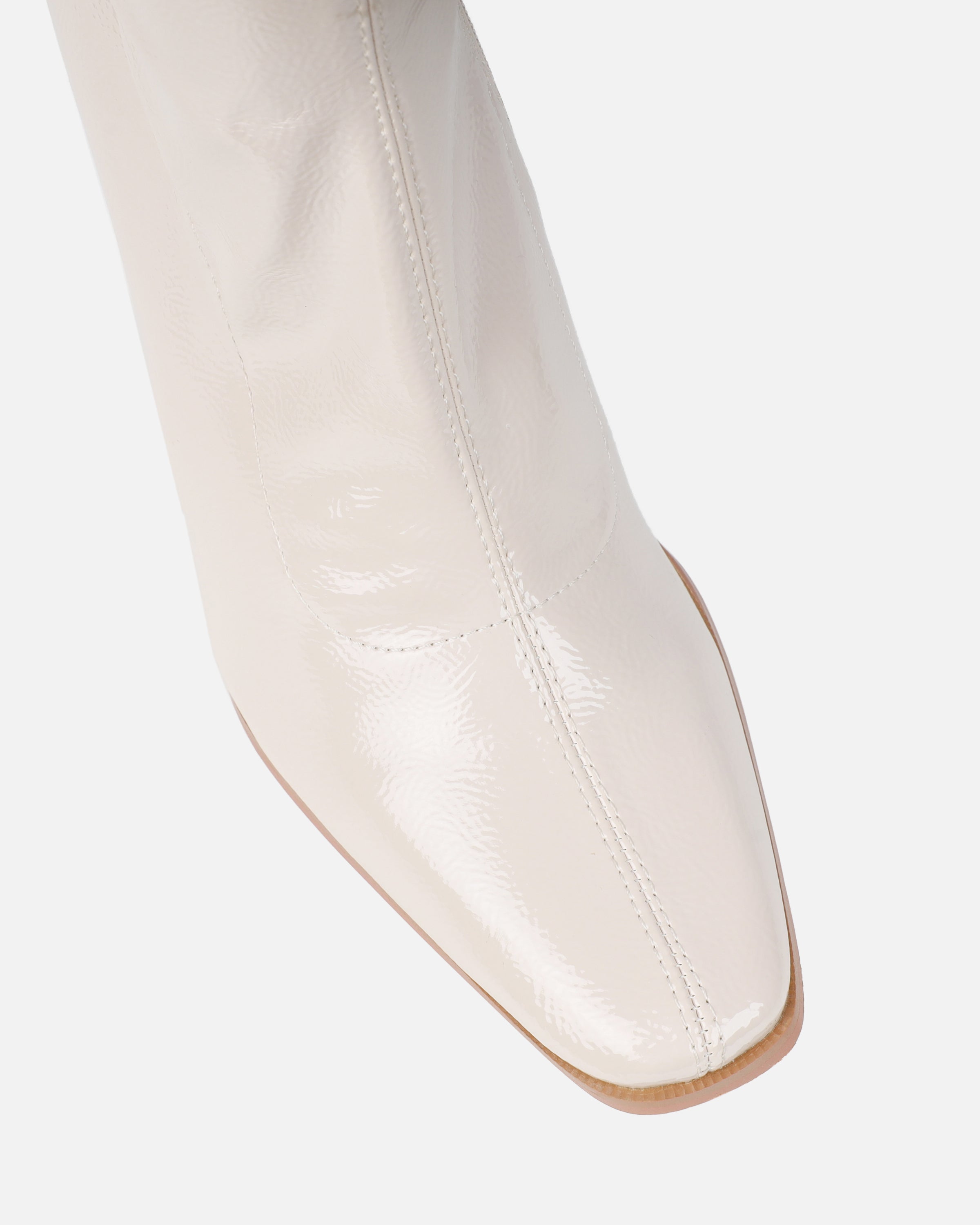 Ron Stone Stretch Patent Block Heel Knee Boots | SIMMI London