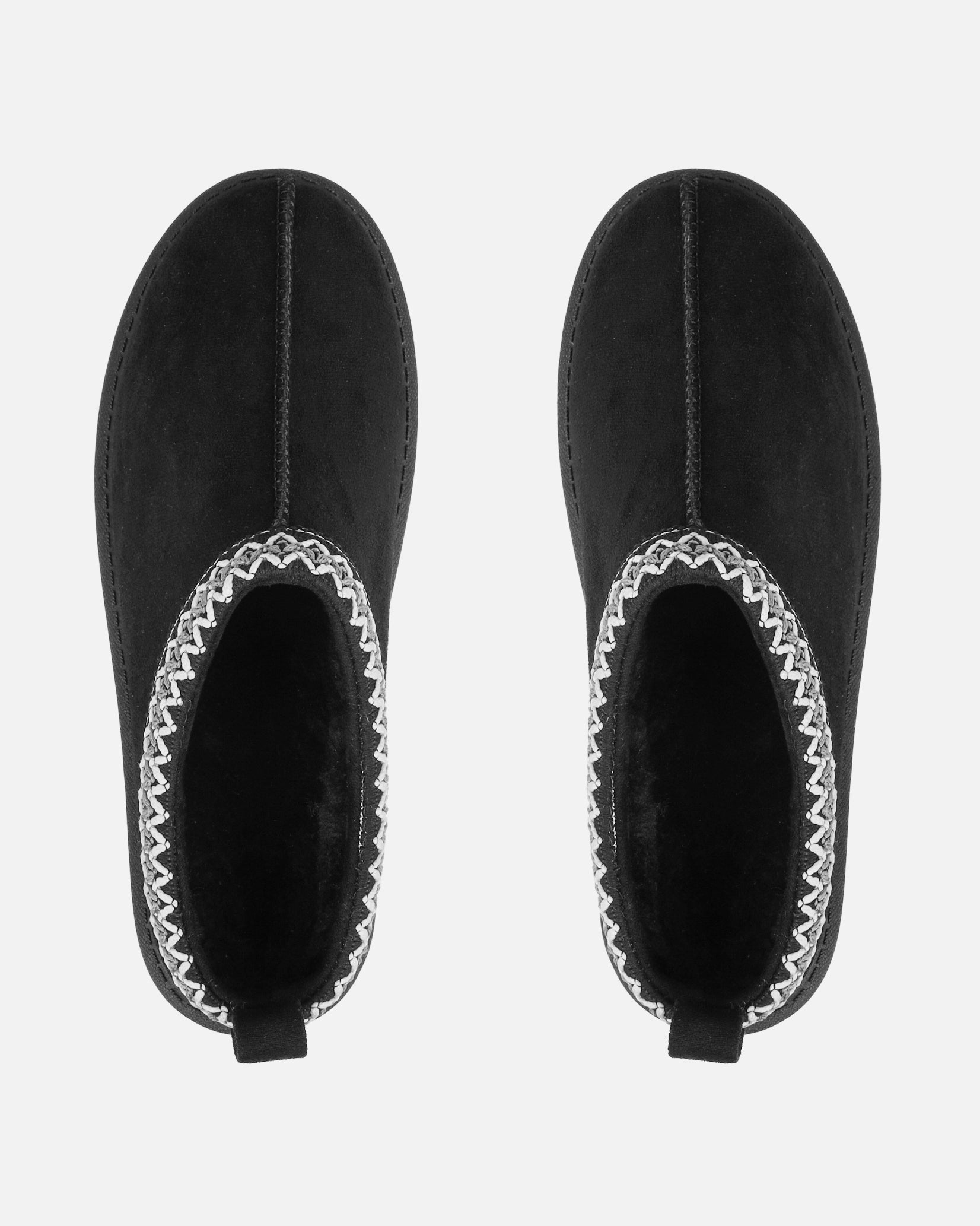 Rorie Black Faux Suede Slippers | SIMMI London