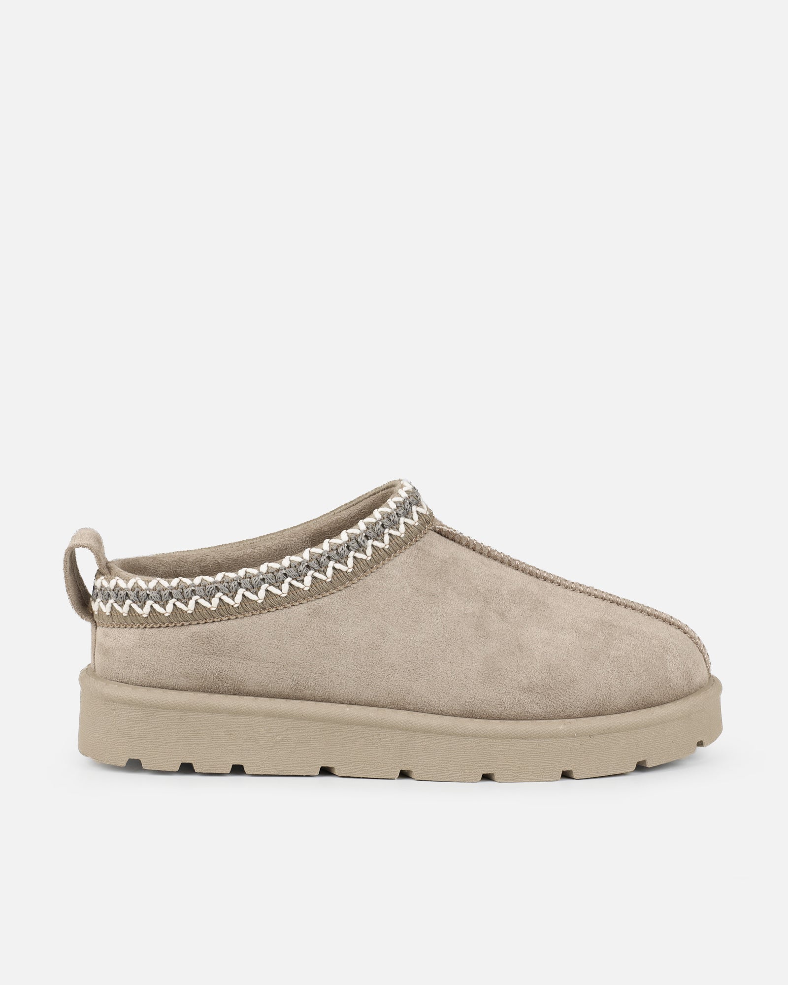 Rorie Grey Faux Suede Slippers | SIMMI London