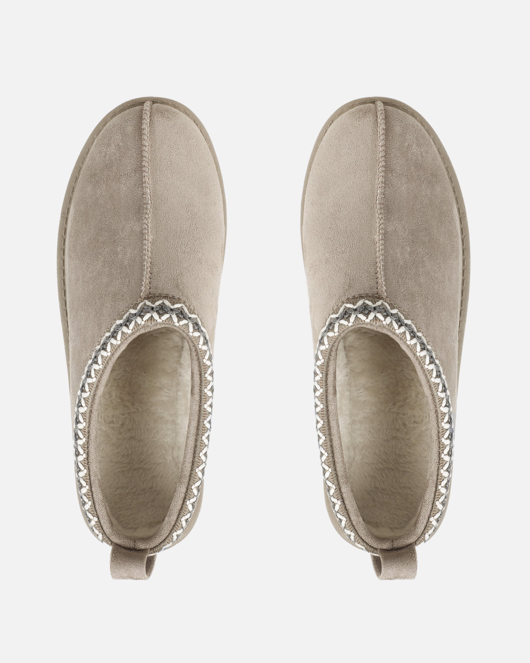 Rorie Grey Faux Suede Slippers | SIMMI London