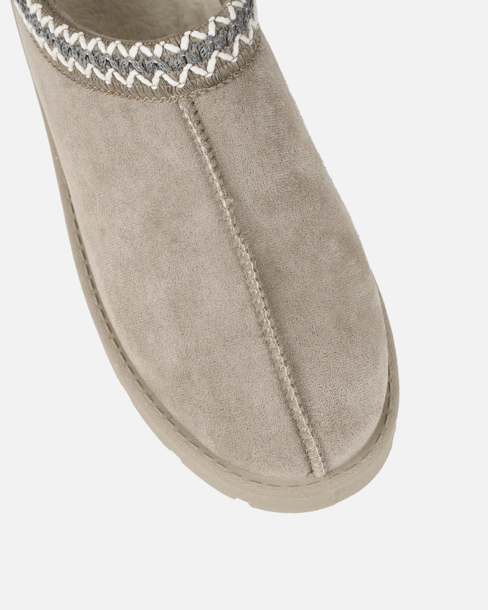 Rorie Grey Faux Suede Slippers | SIMMI London