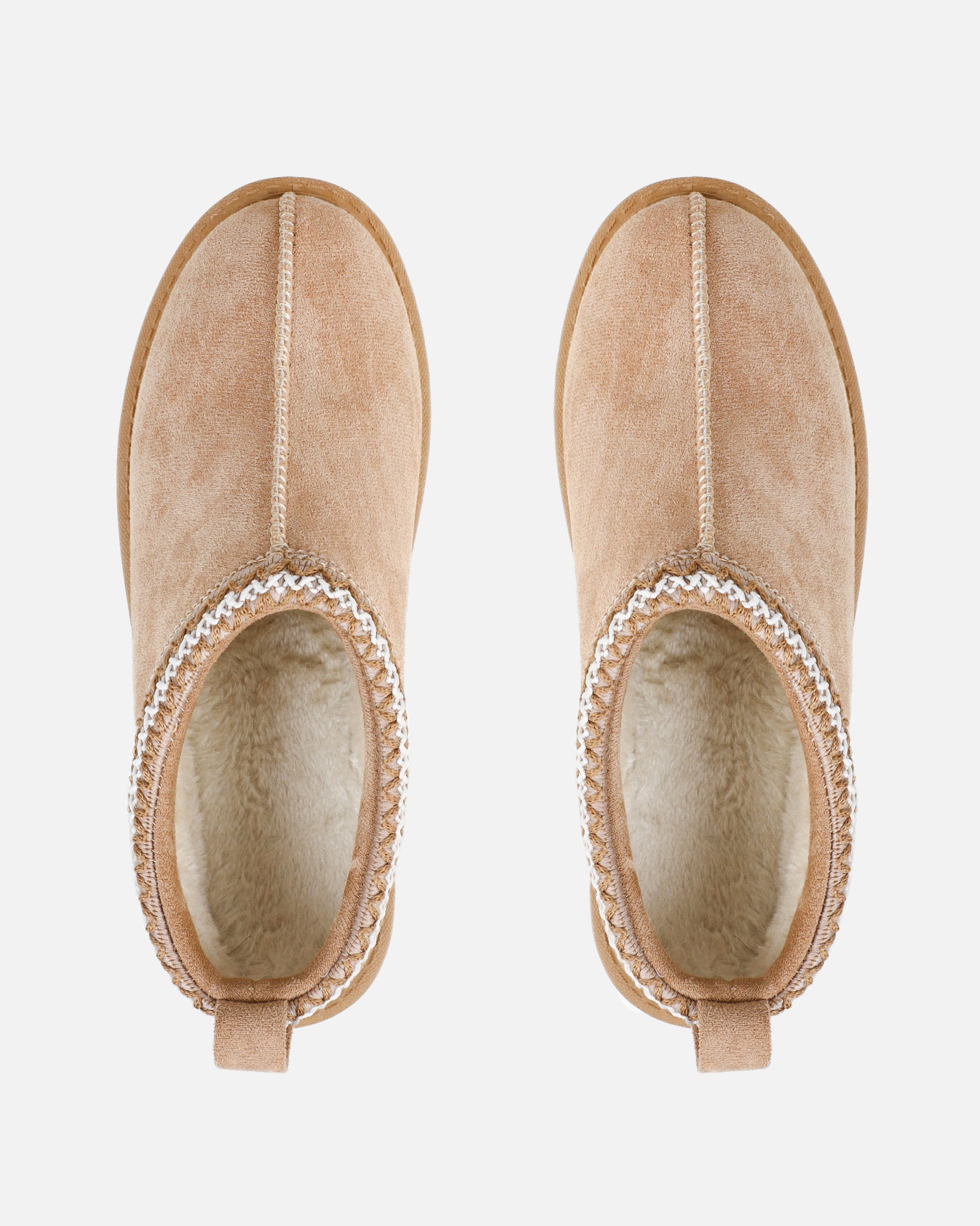 Rorie Sand Faux Suede Slippers | SIMMI London