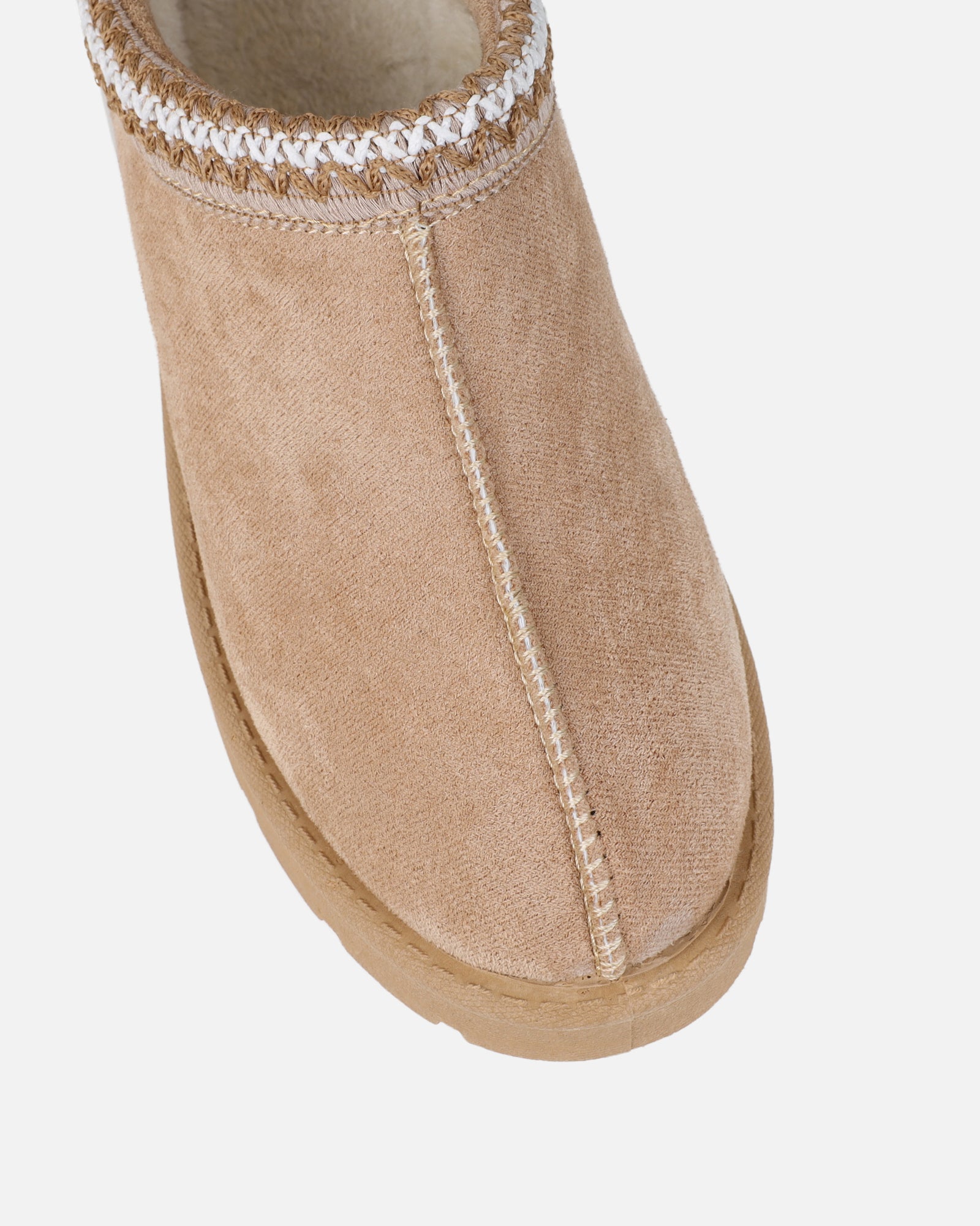 Rorie Sand Faux Suede Slippers | SIMMI London