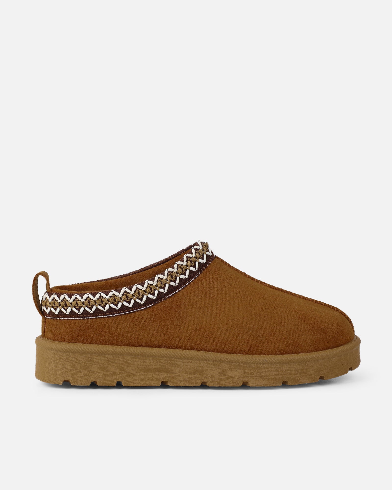 Rorie Tan Faux Suede Slippers | SIMMI London