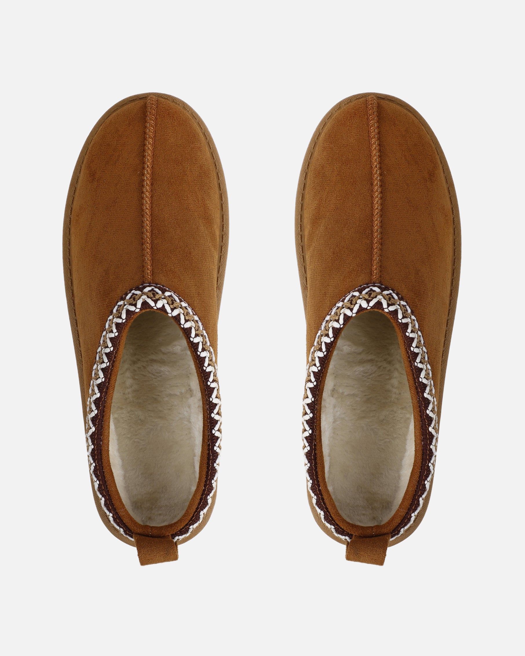 Rorie Tan Faux Suede Slippers | SIMMI London
