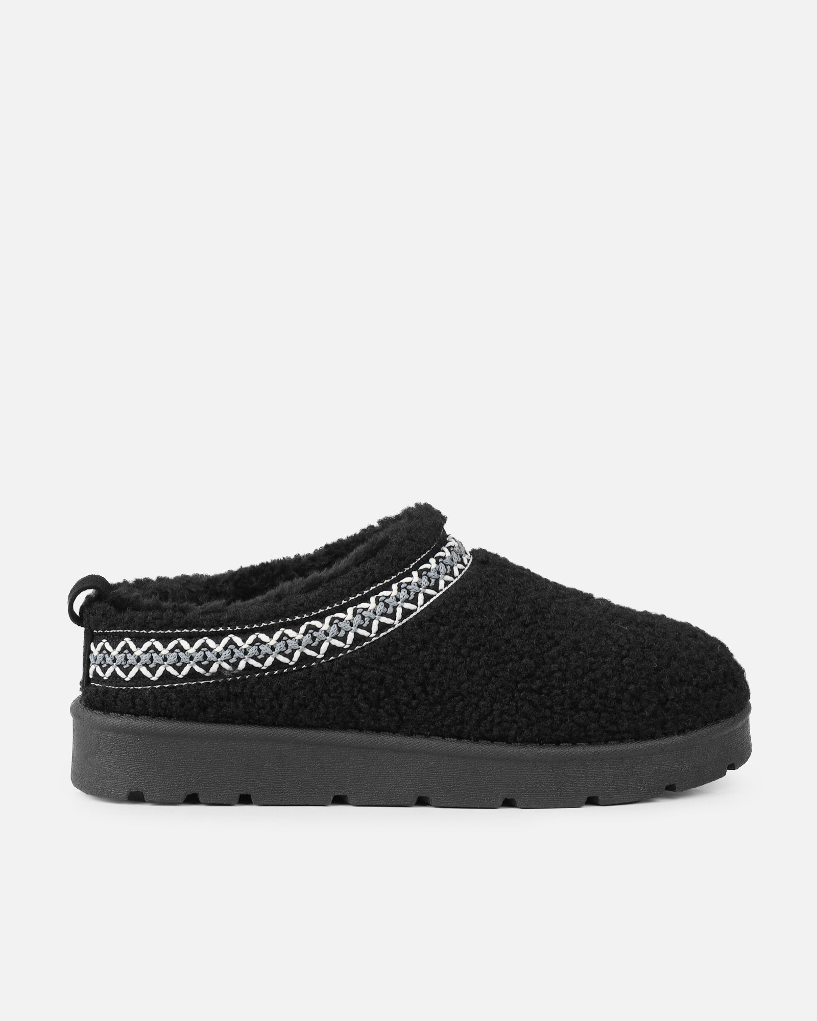 Darick Black Borg Slippers | SIMMI London