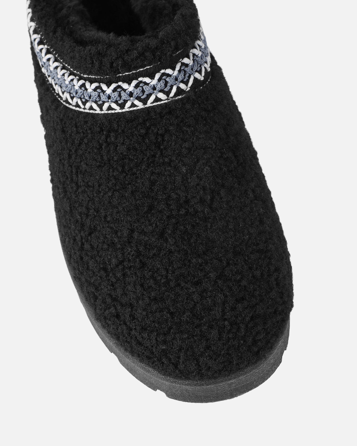 Darick Black Borg Slippers | SIMMI London