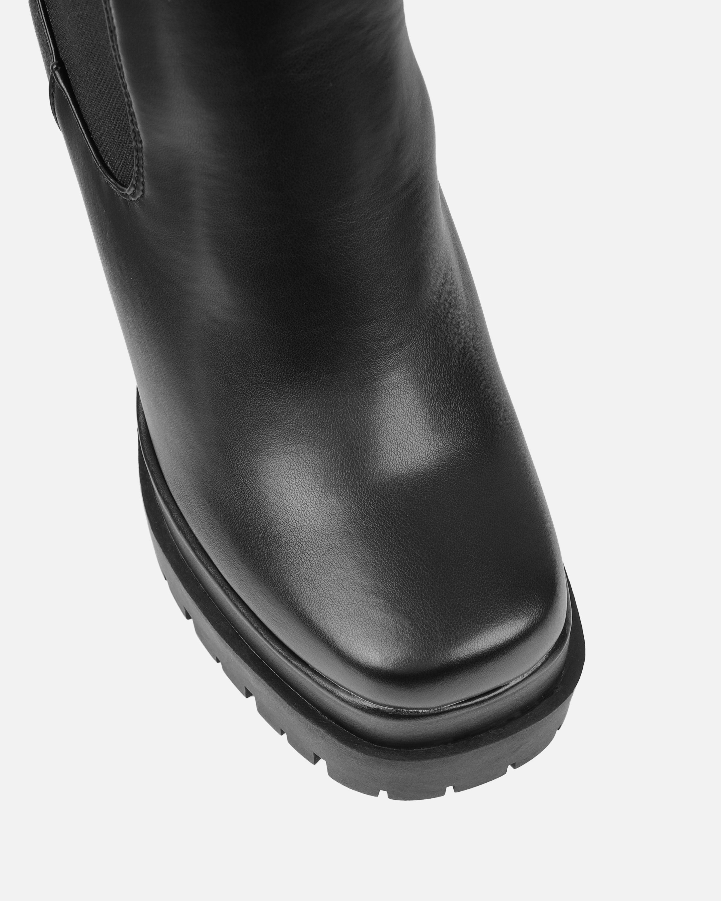 Reiss Black Chunky Chelsea Platform Block Heel Ankle Boots | SIMMI London