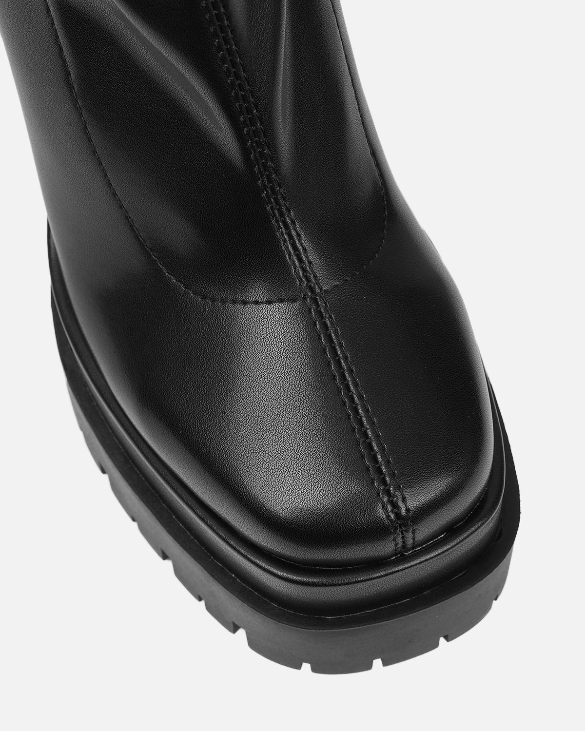 Eamon Black Stretch Platform Ankle Boots | SIMMI London
