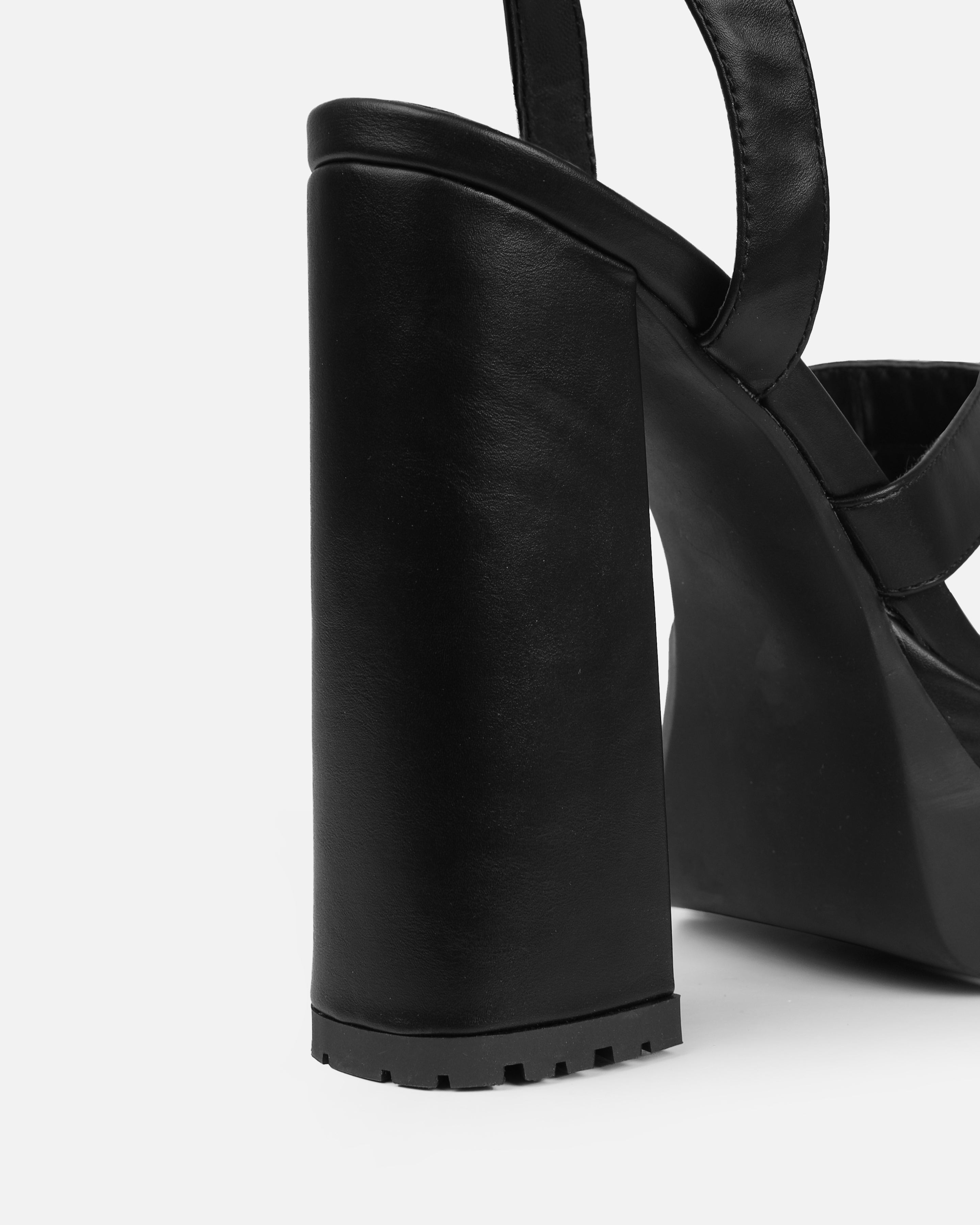 Roshan Black Platform Block Heels | SIMMI London
