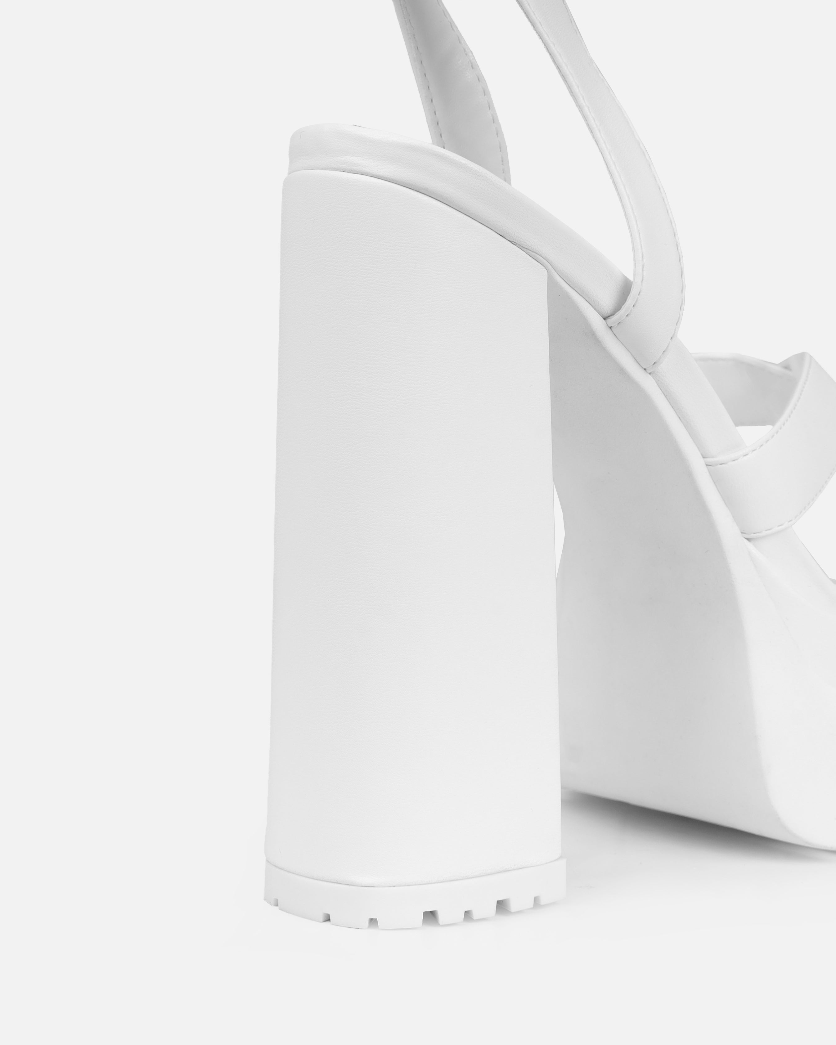 Roshan White Platform Block Heels | SIMMI London
