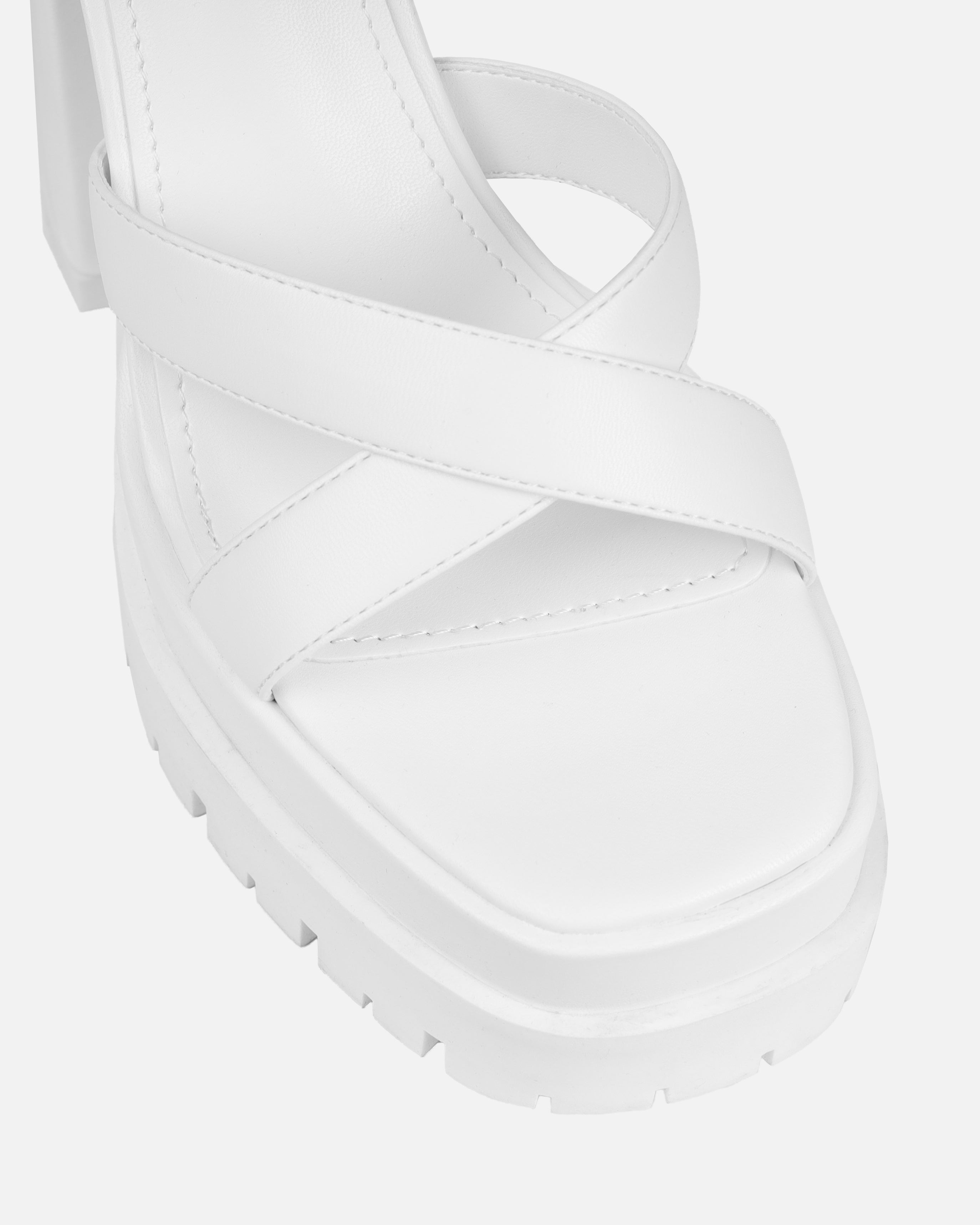 Roshan White Platform Block Heels | SIMMI London