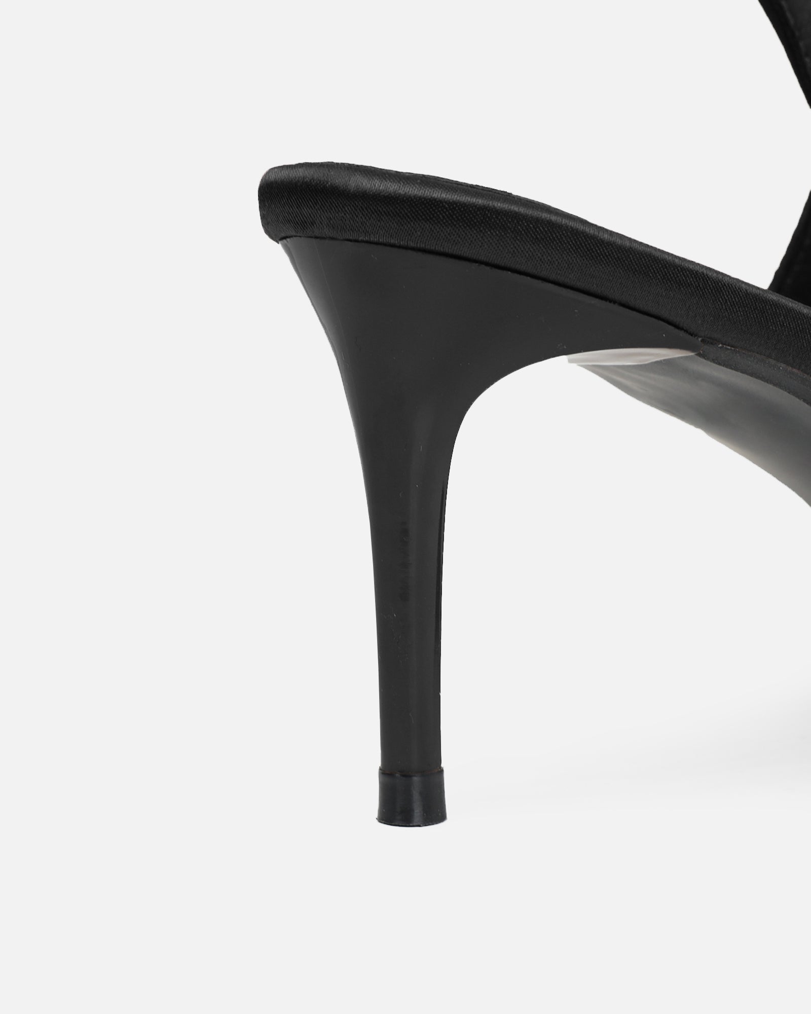 Sonika Black Satin Strappy Slingback Court Shoes | SIMMI London