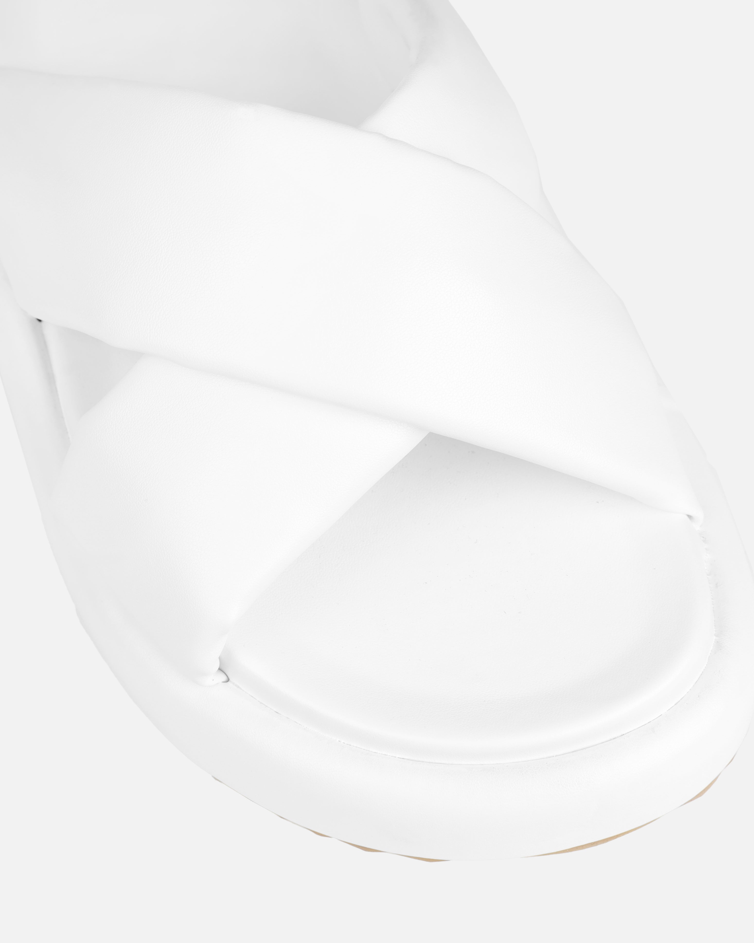 Forest White Crossover Flat Sandals | SIMMI London