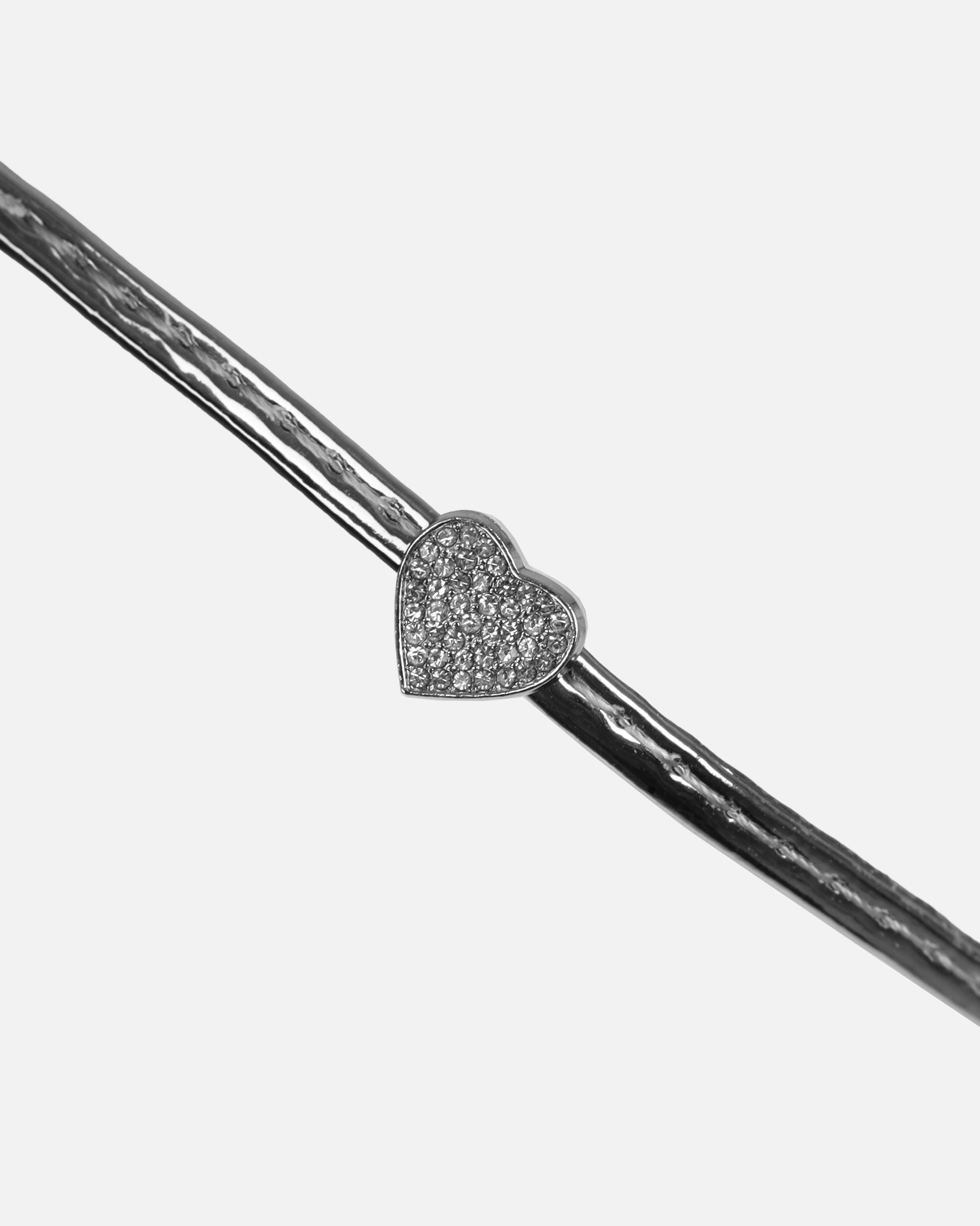 Heiti Silver Patent Diamante Heart Lace Up Heels | SIMMI London