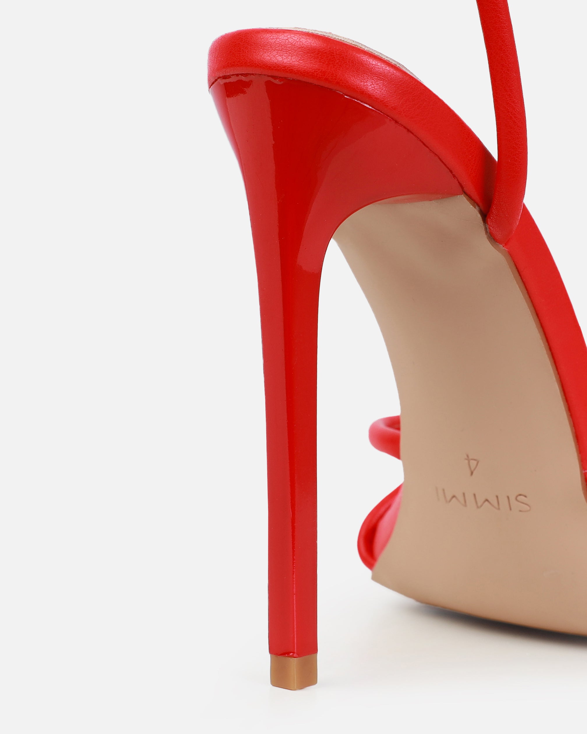 Sita Red Square Toe Bow Stiletto Heels | SIMMI London