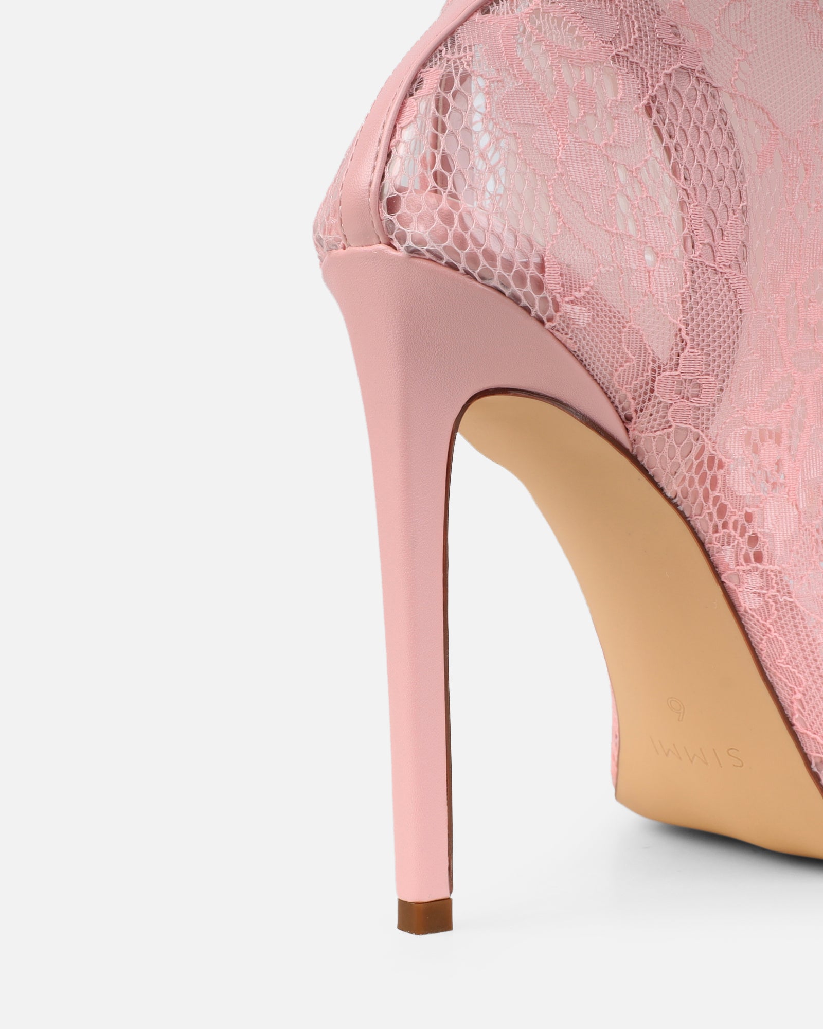 Pixxie Pink Lace Stiletto Heels | SIMMI London