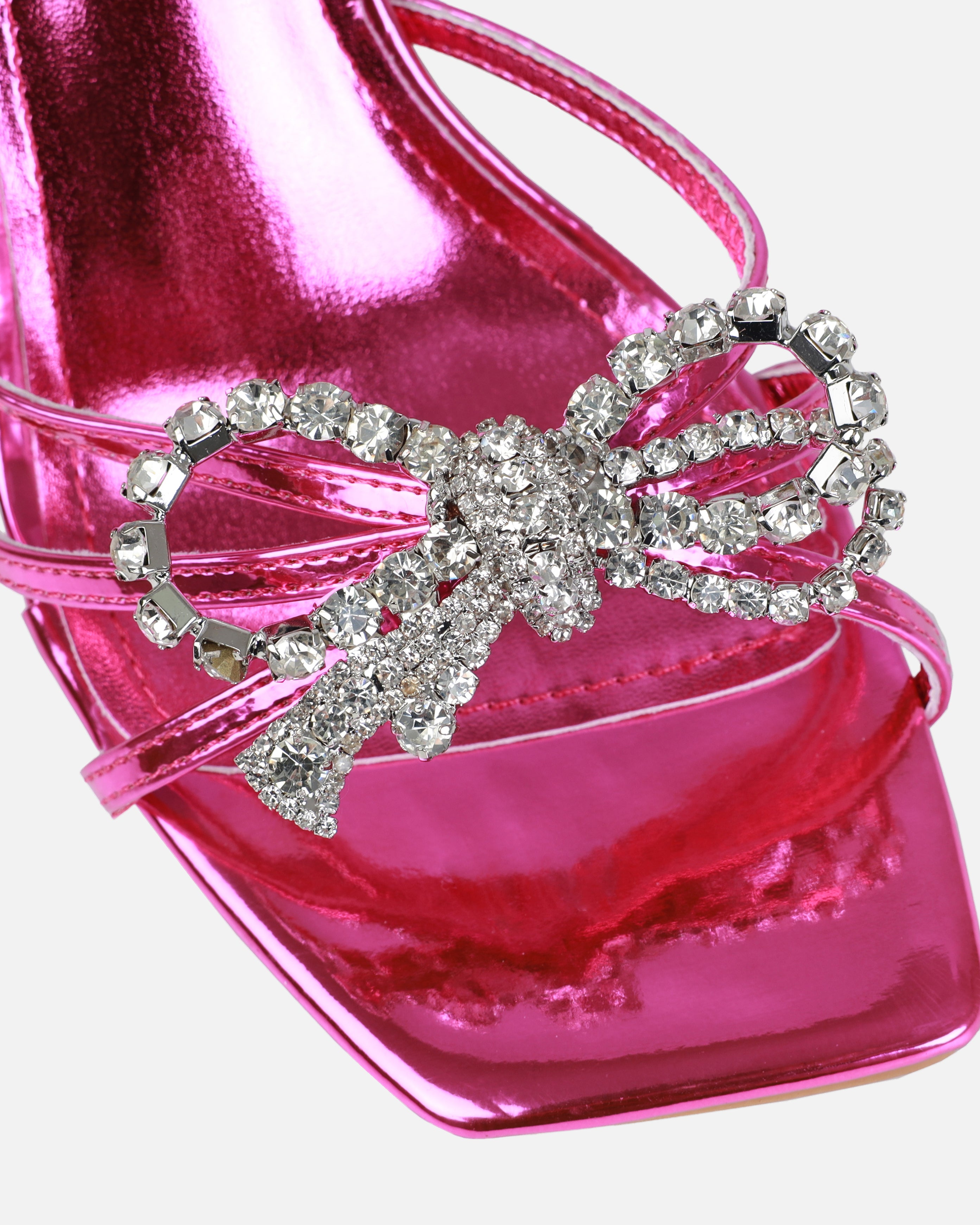 Santo Pink Diamante Bow Stiletto Heels | SIMMI London
