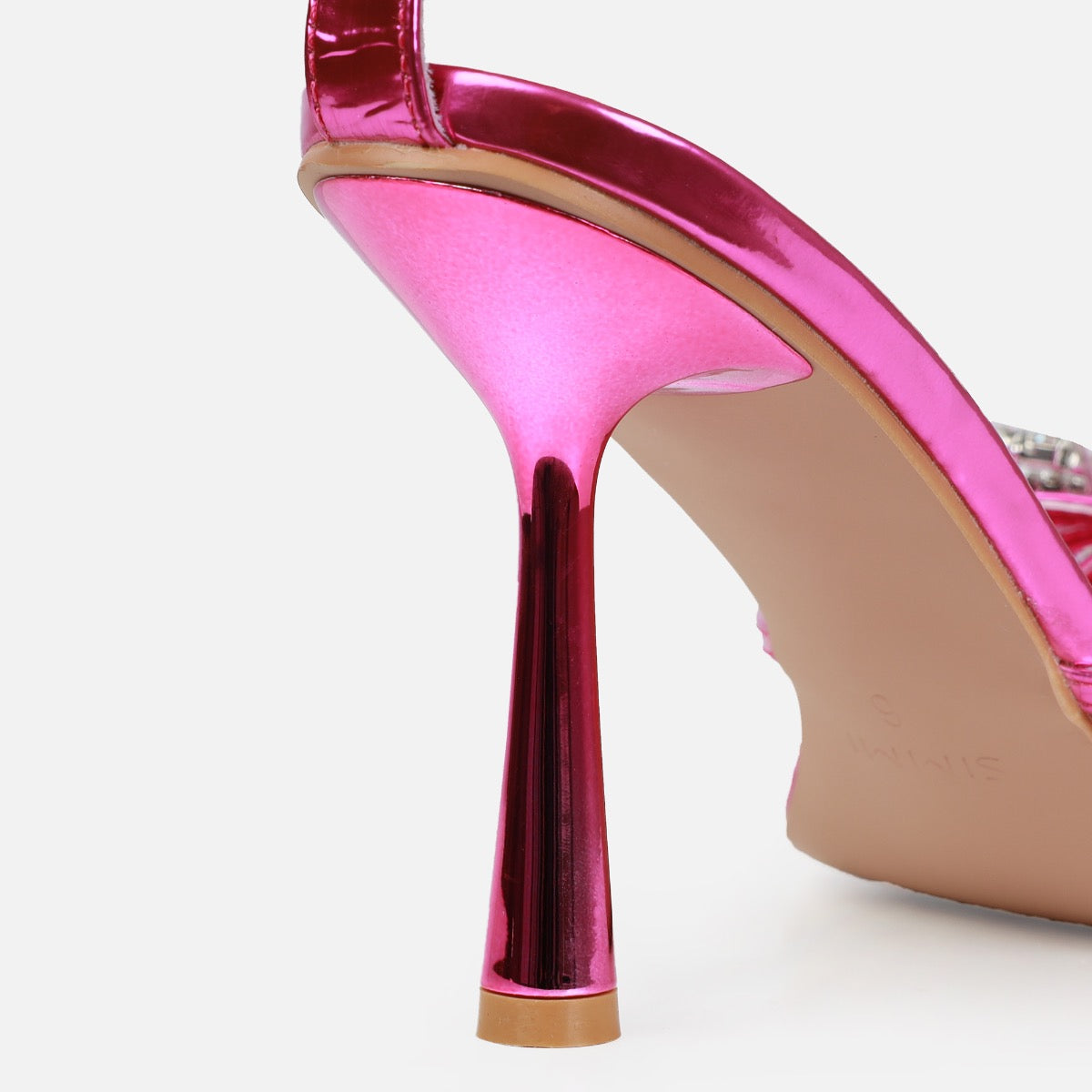 Santo Wide Fit Pink Diamante Bow Stiletto Heels | SIMMI London