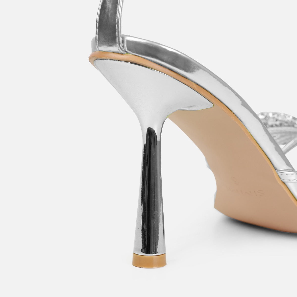Santo Wide Fit Silver Diamante Bow Stiletto Heels | SIMMI London