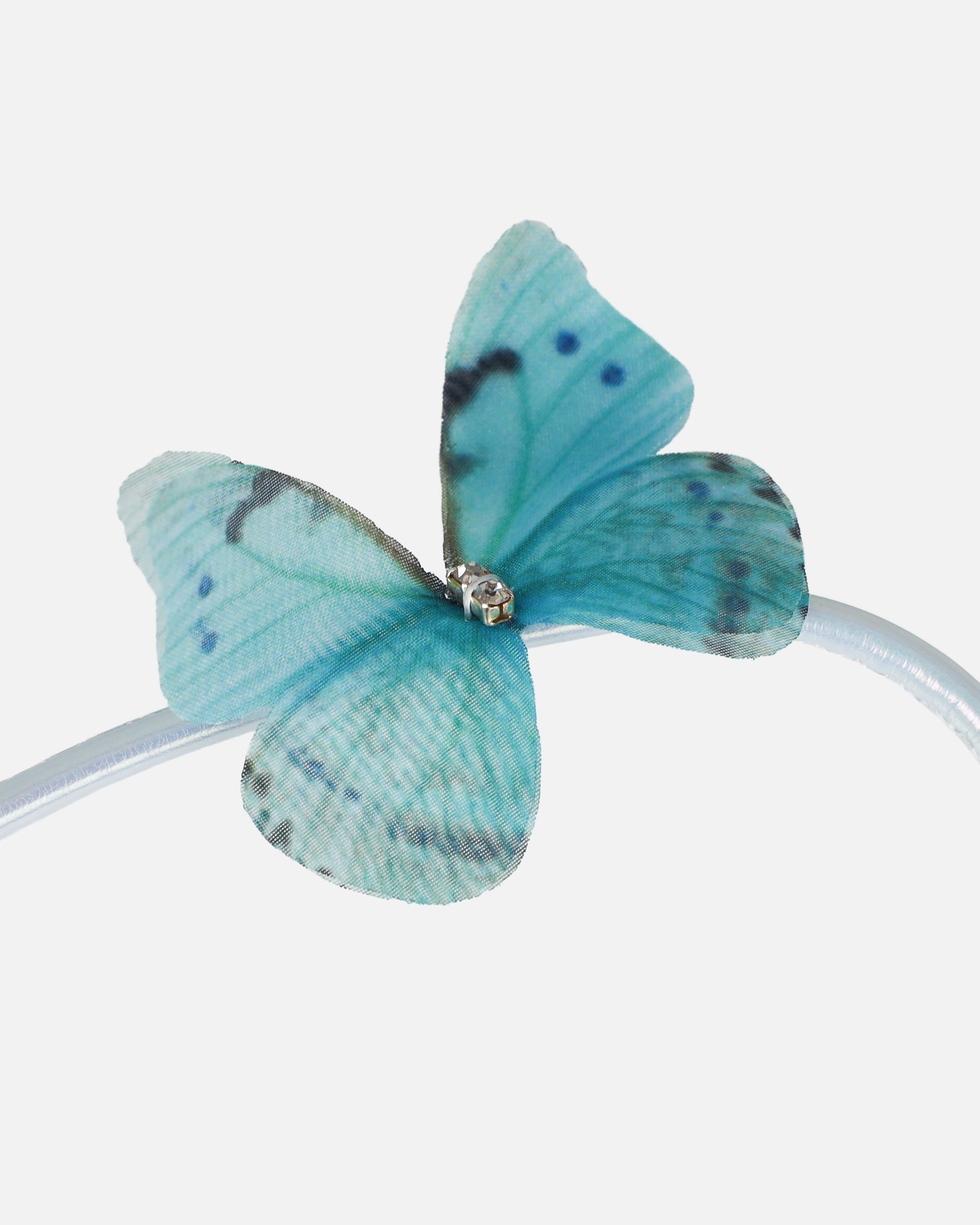 Emerald Blue Butterfly Lace Up Flat Sandals | SIMMI London