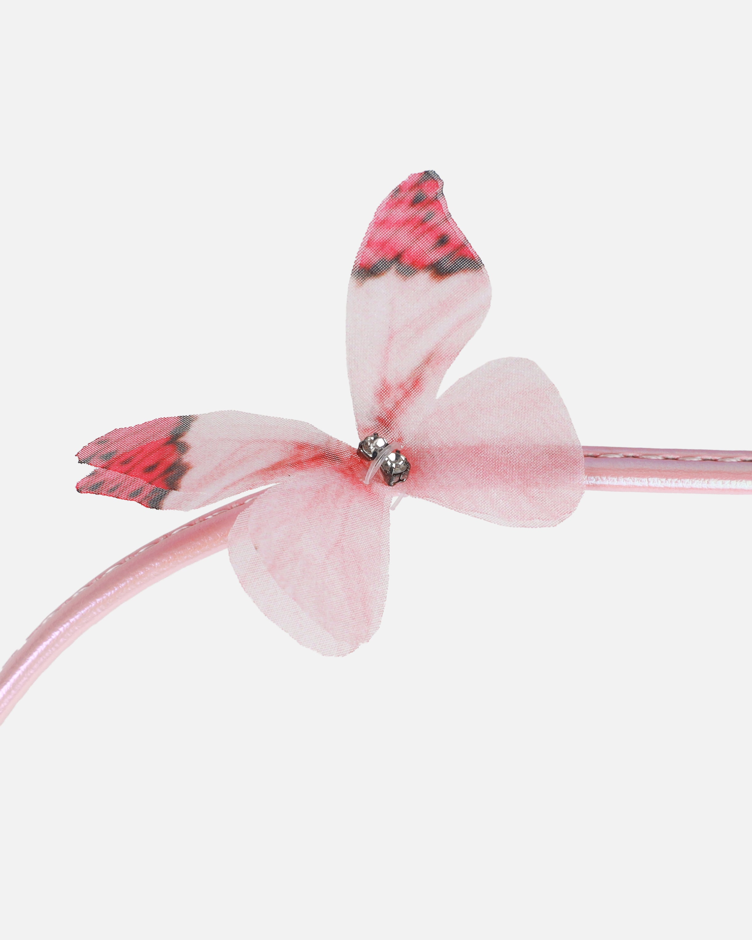 Emerald Pink Butterfly Lace Up Flat Sandals | SIMMI London