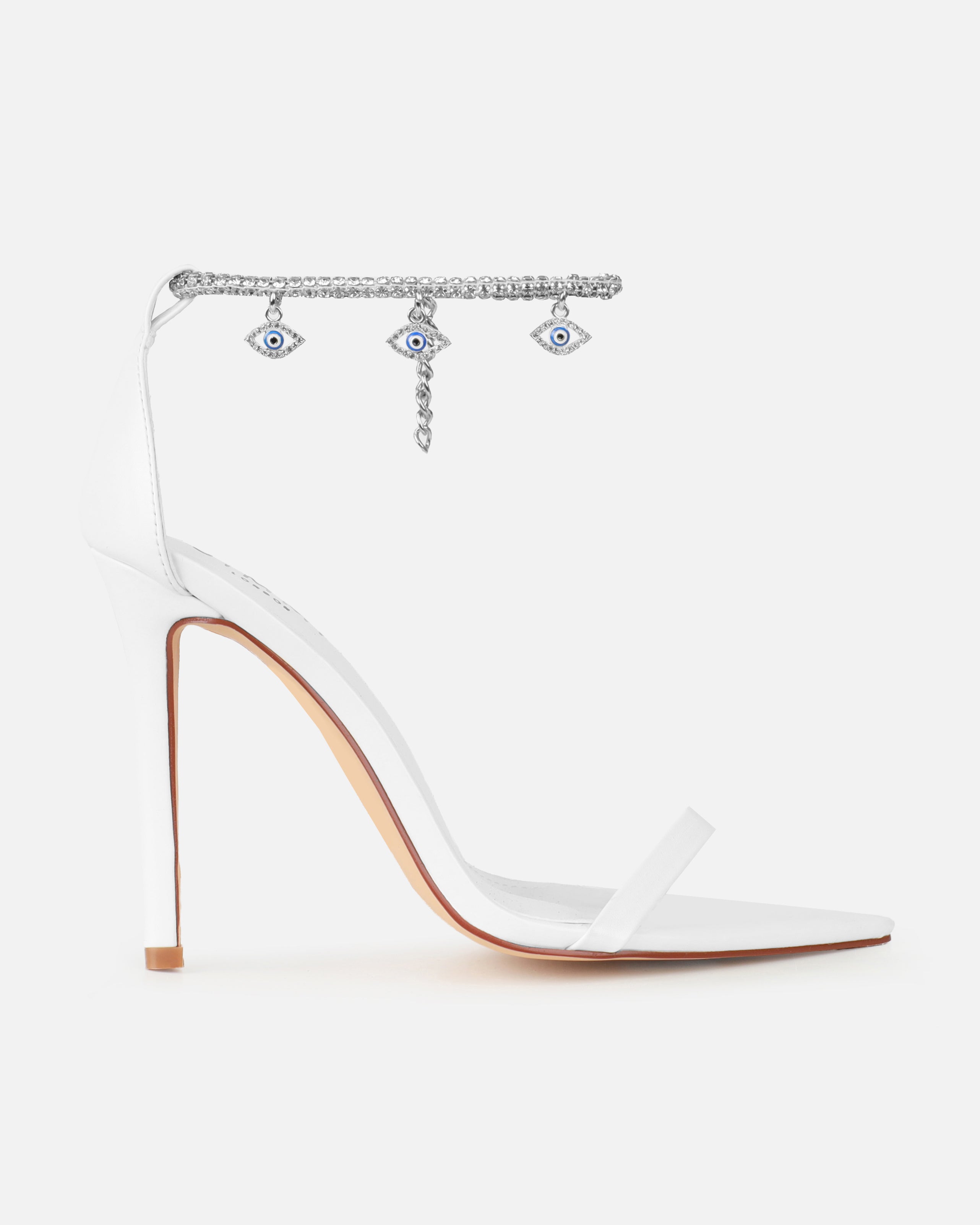 Spirit White Snake Evil Eye Anklet Stiletto Heels | SIMMI London