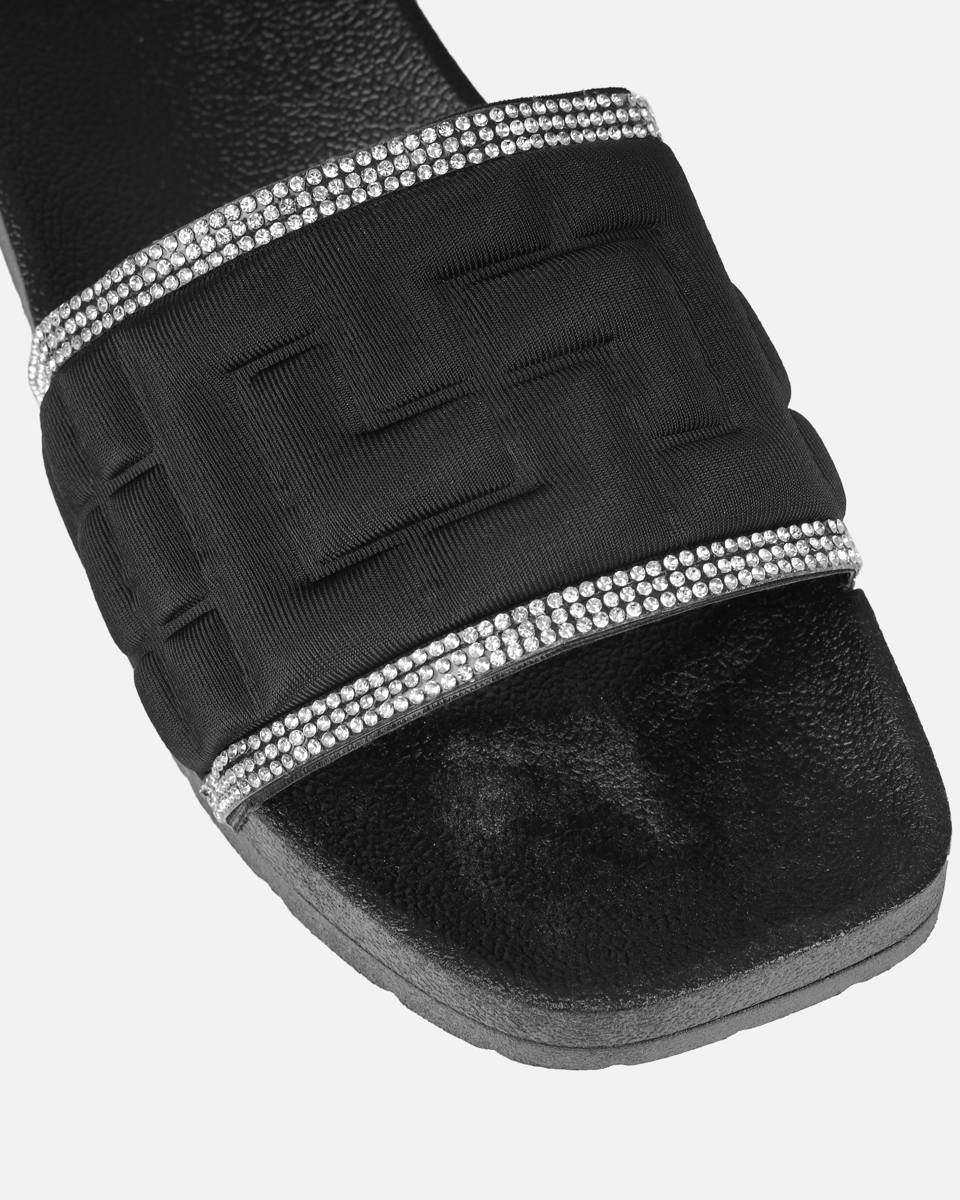 Seona Black Diamante Slides | SIMMI London