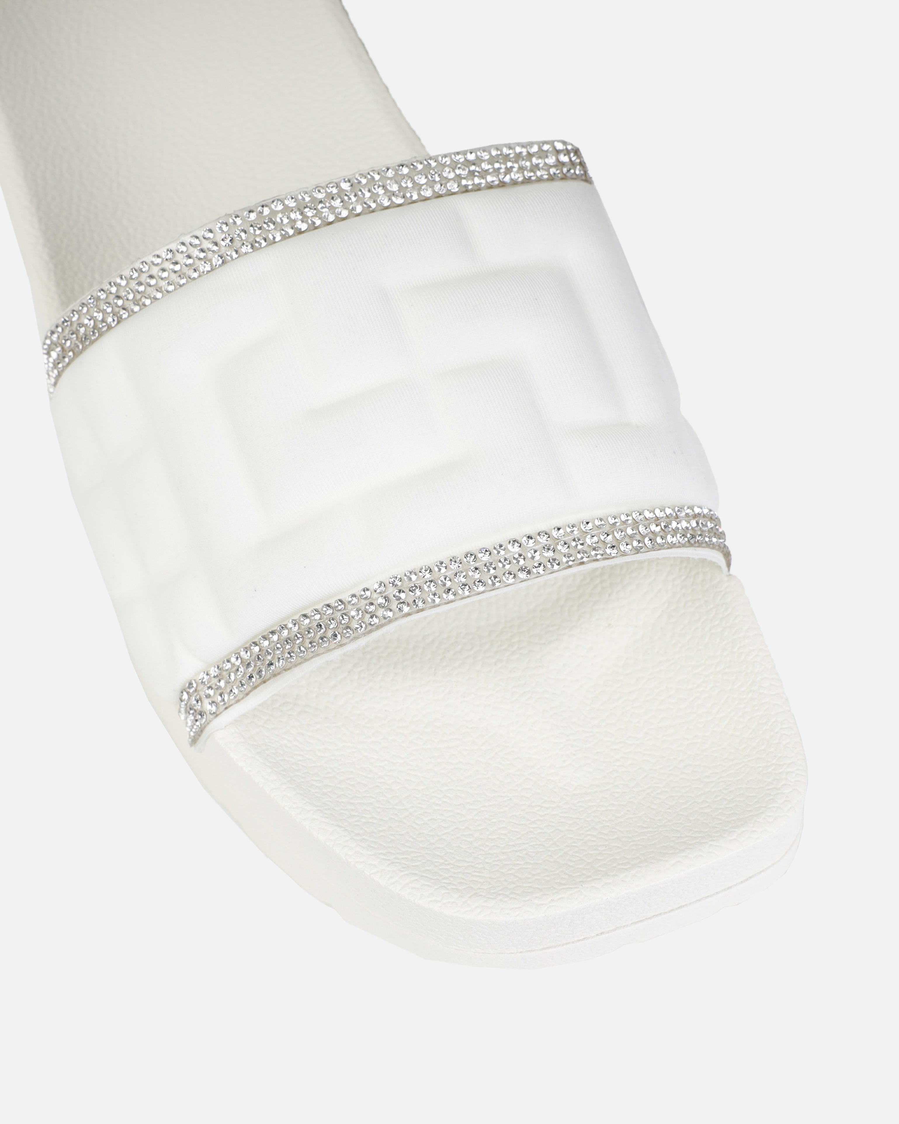 Seona White Diamante Slides | SIMMI London