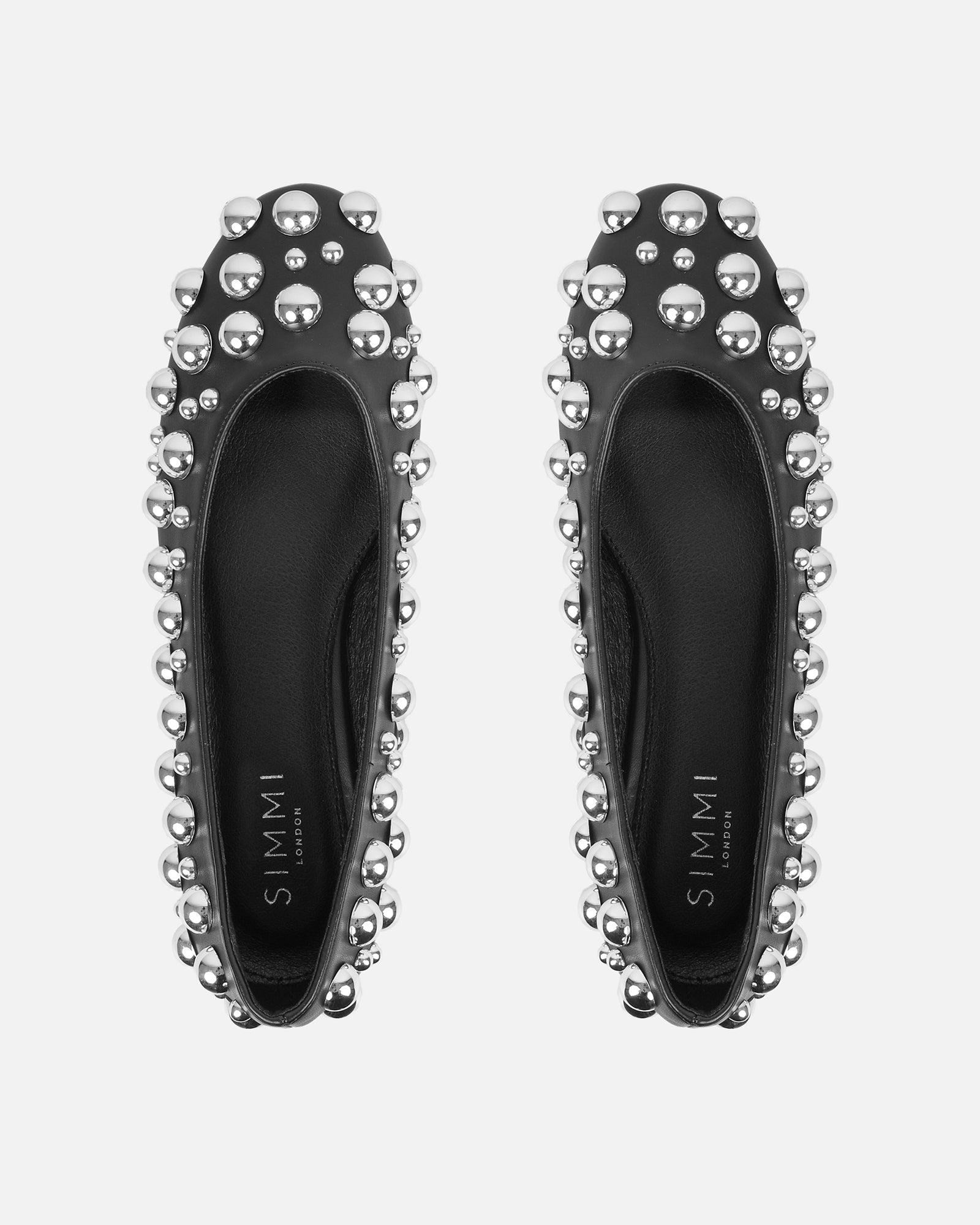 Shan Black Studded Ballet Flats | SIMMI London