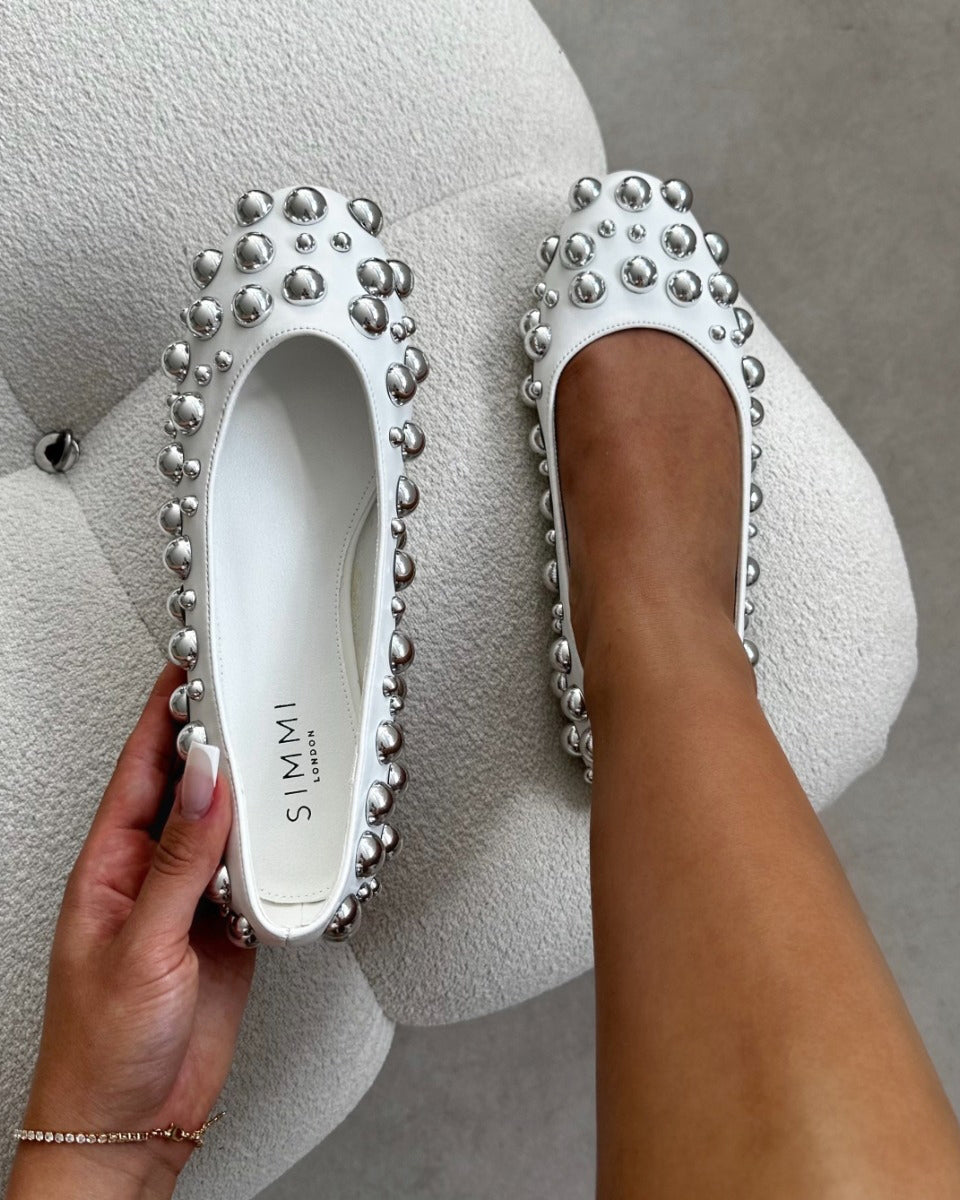 Shan White Studded Ballet