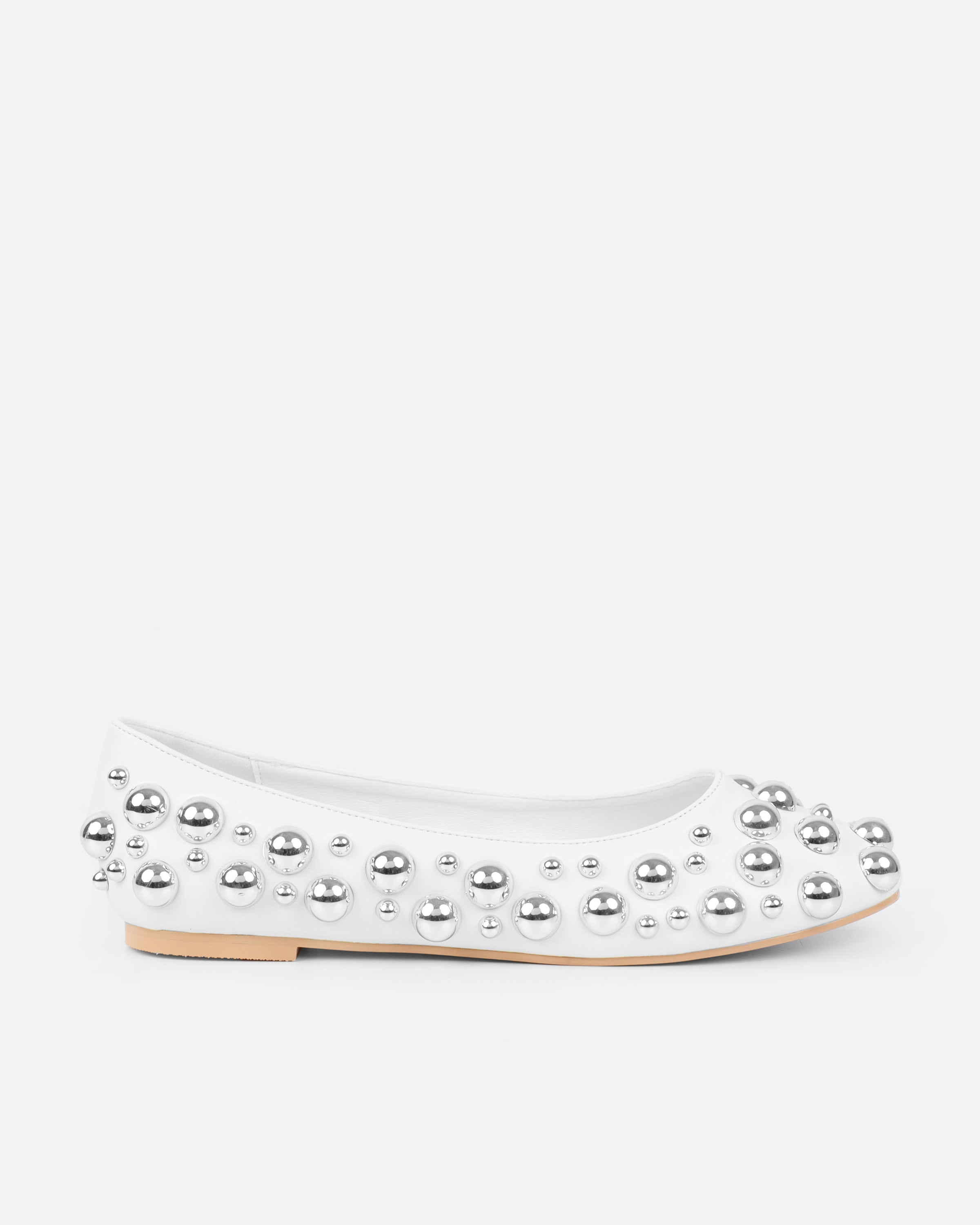 Shan white studded ballet | SIMMI London