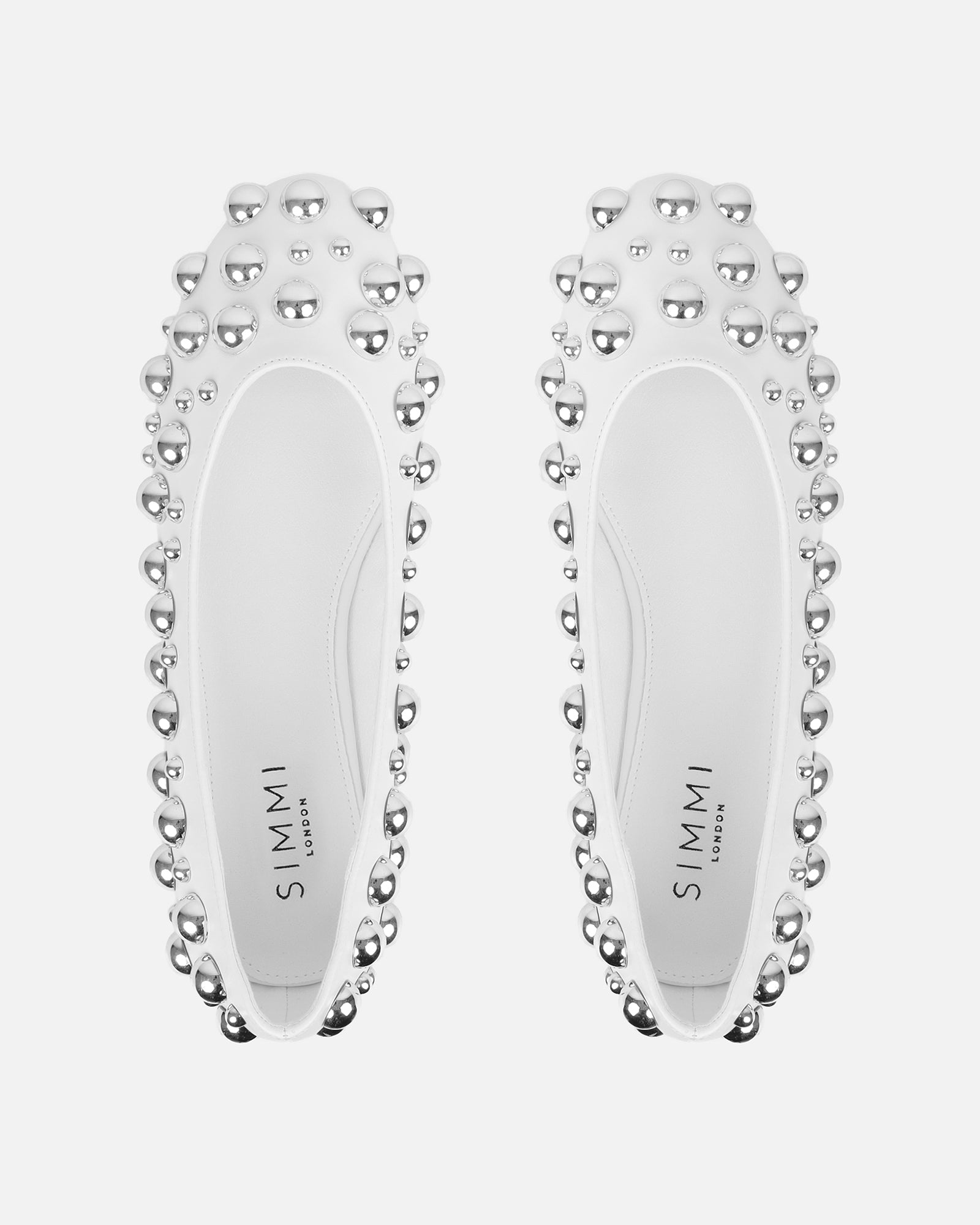 Shan white studded ballet | SIMMI London