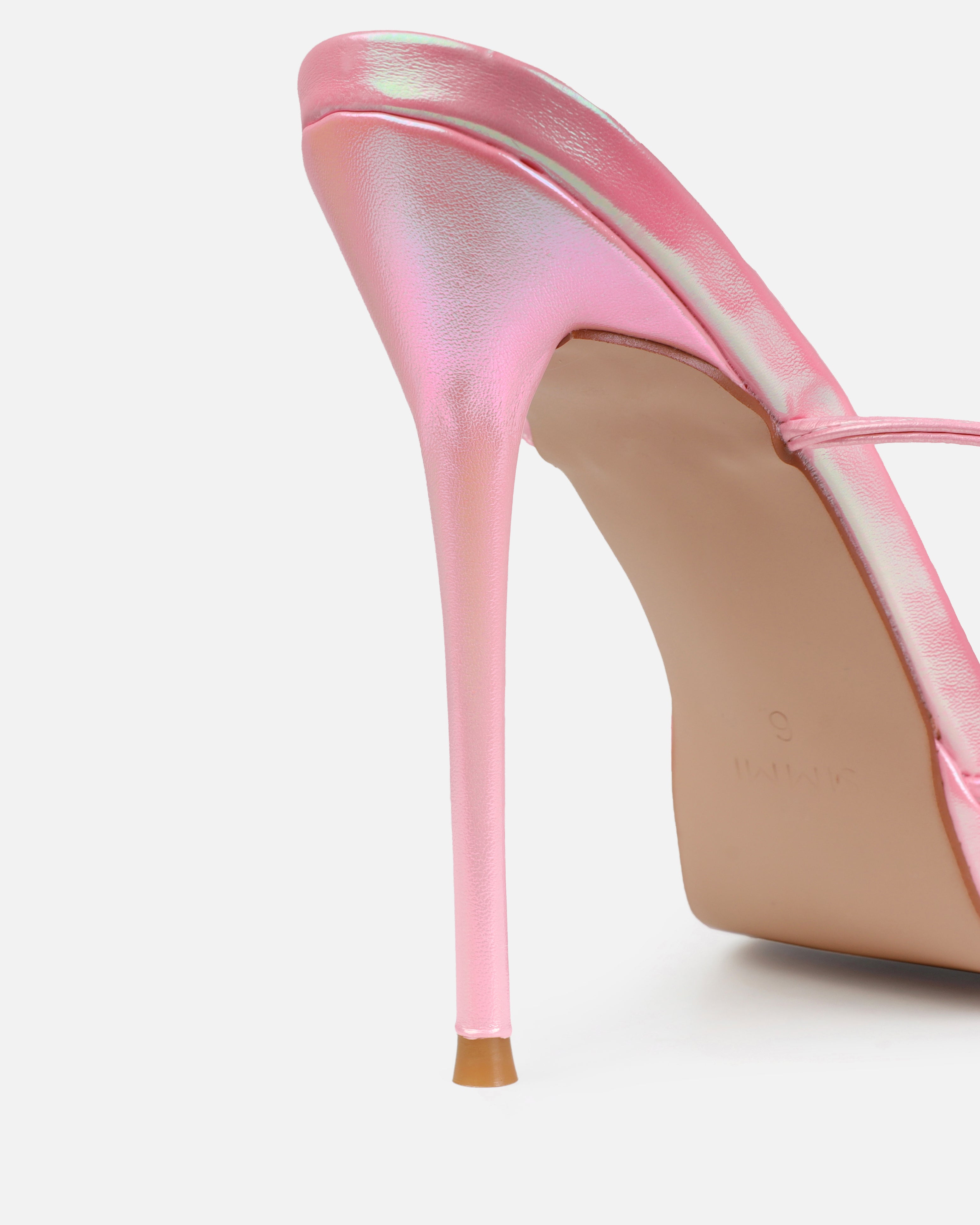 Tasha Ghouri Adia Pink Butterfly Lace Up Heels | SIMMI London