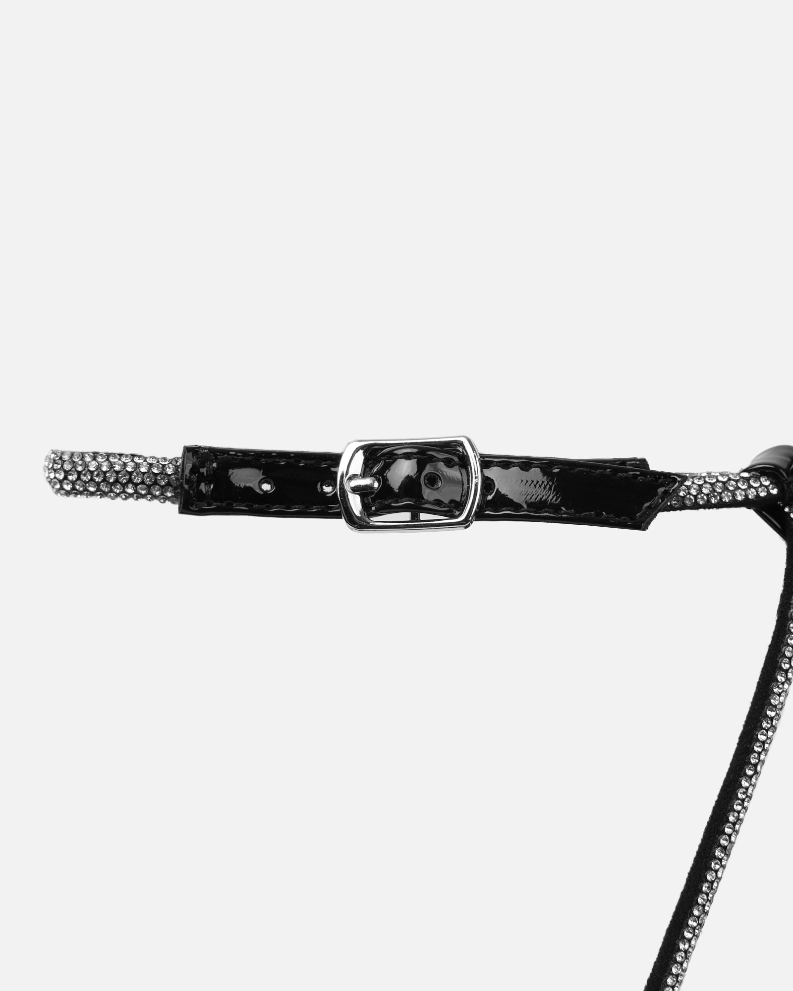 Sharon Black Patent Diamante Heeled Sandals | SIMMI London