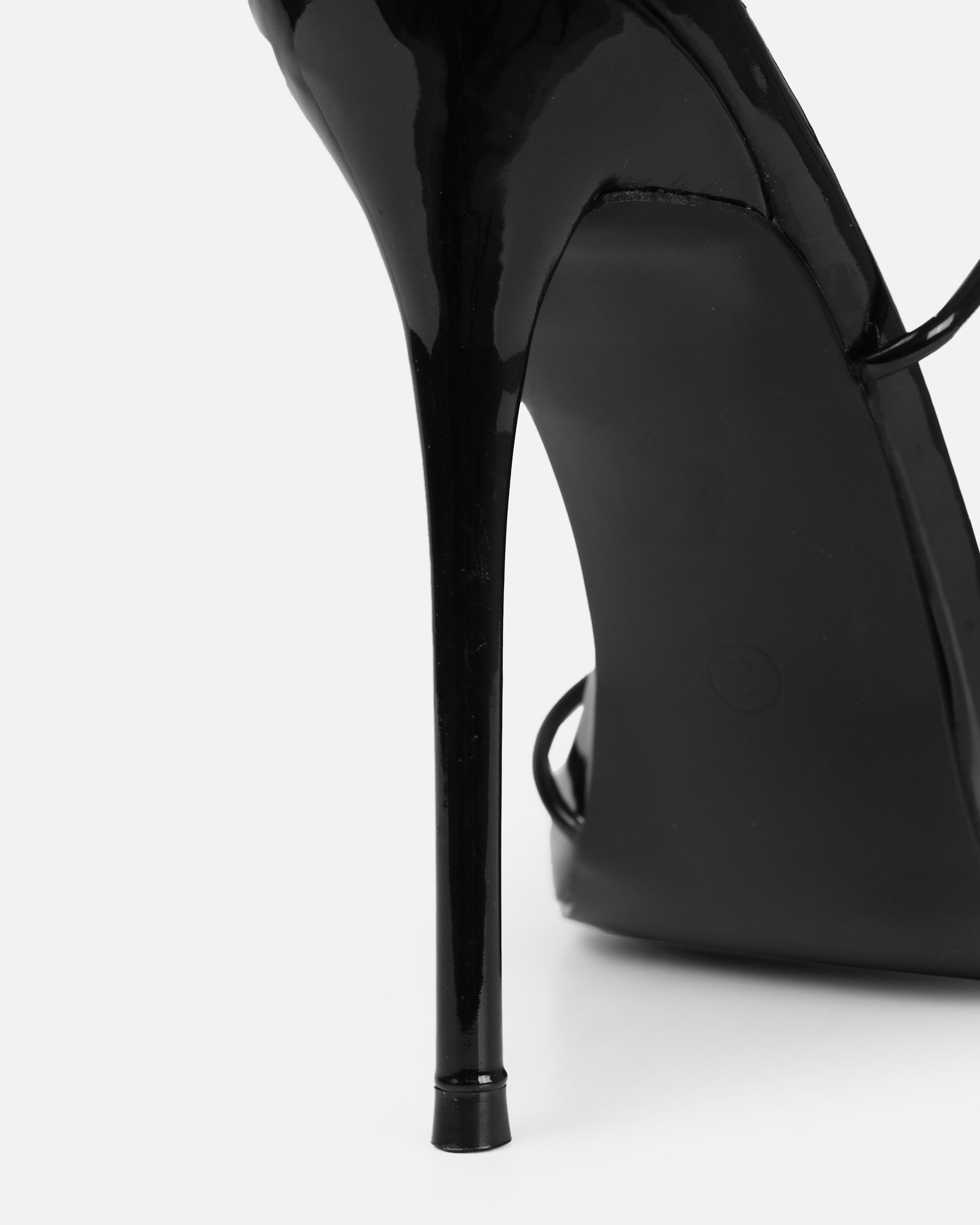 Sunniva Black Patent Bow Detail Lace Up Heels | SIMMI London