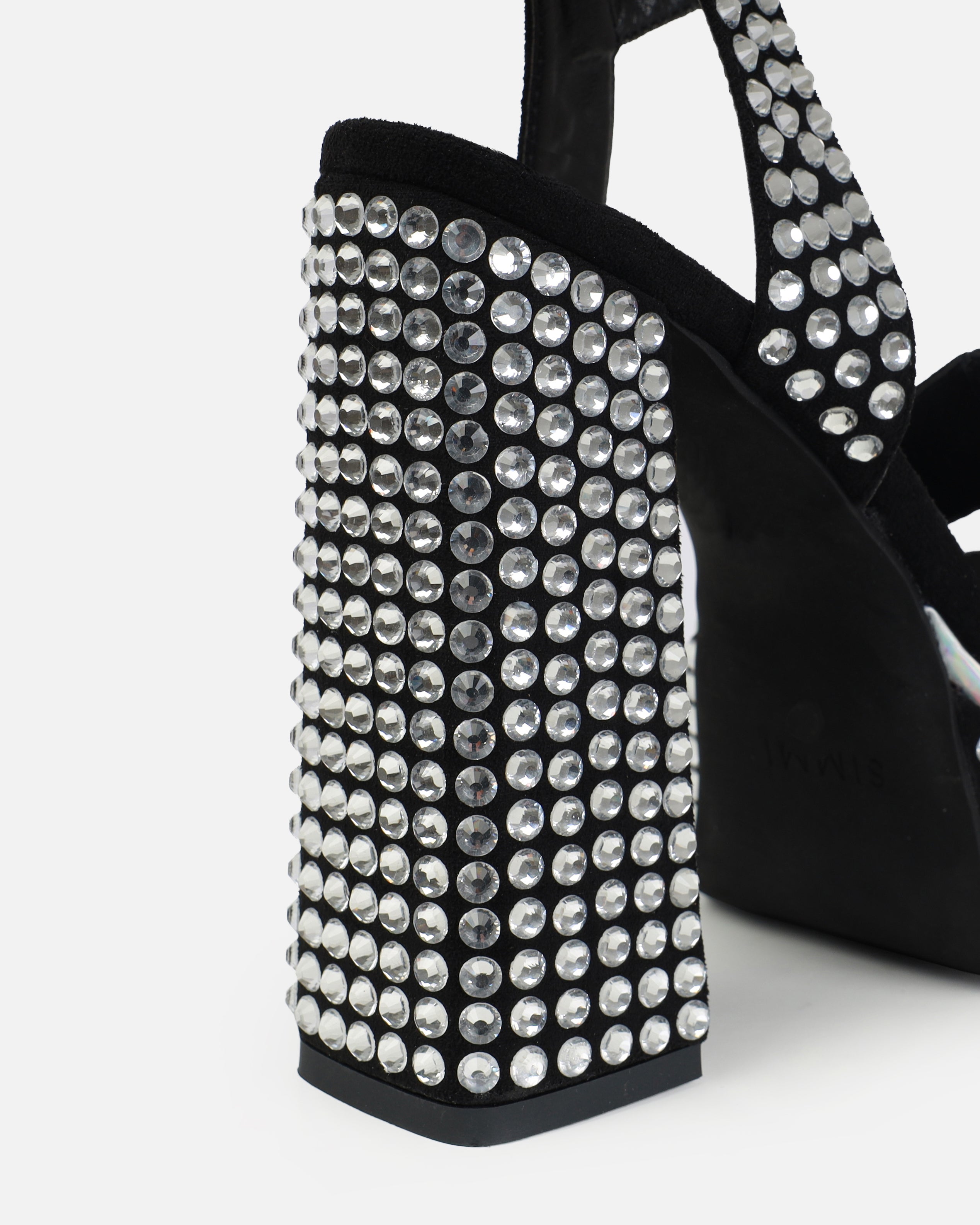 Simrah Black Diamante Platform Heels | SIMMI London