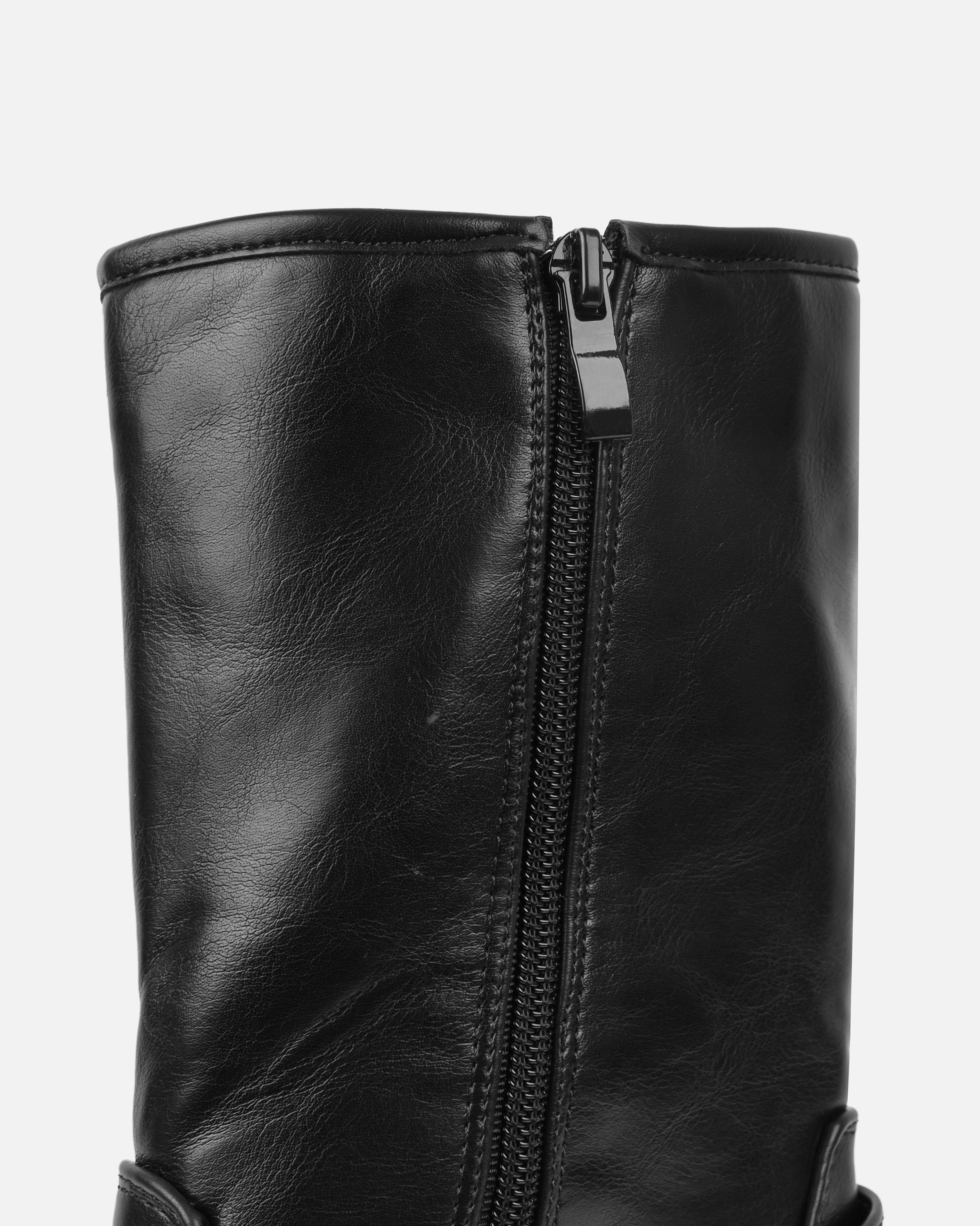 Smith Black Chunky Biker Boots | SIMMI London