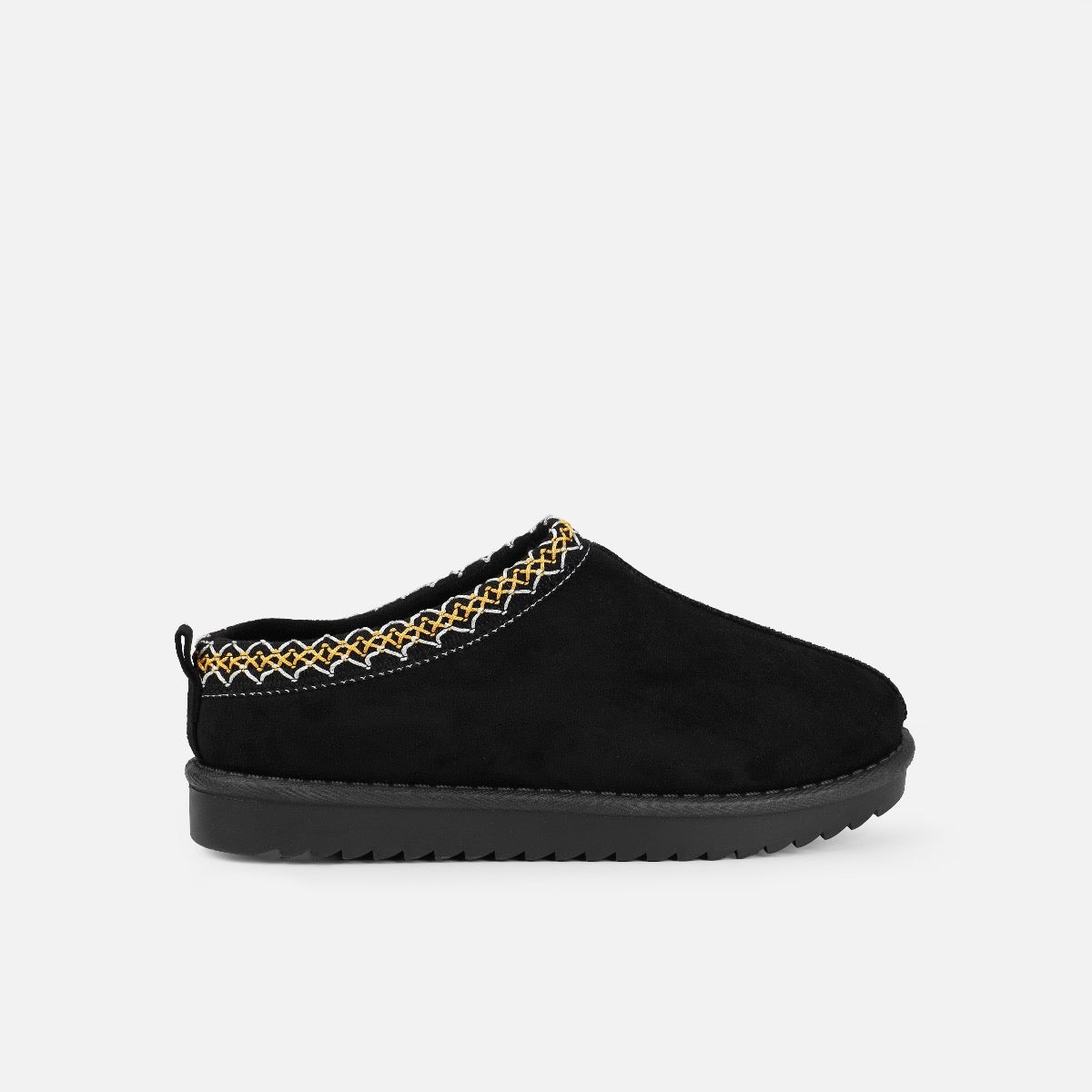 Snug Black Faux Fur Lined Slippers | SIMMI London